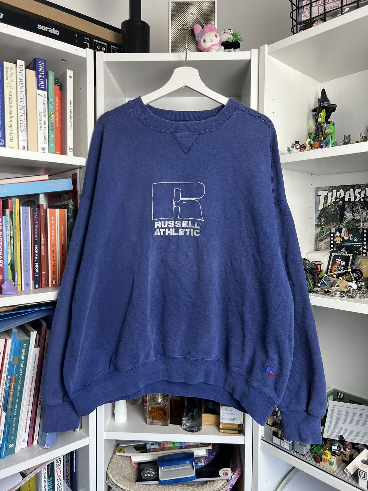 Russell Athletic × Vintage Vintage 90s Russell Athletic big logo baggy sweatshirt XXL Size US XXL / EU 58 / 5 - 1 Thumbnail