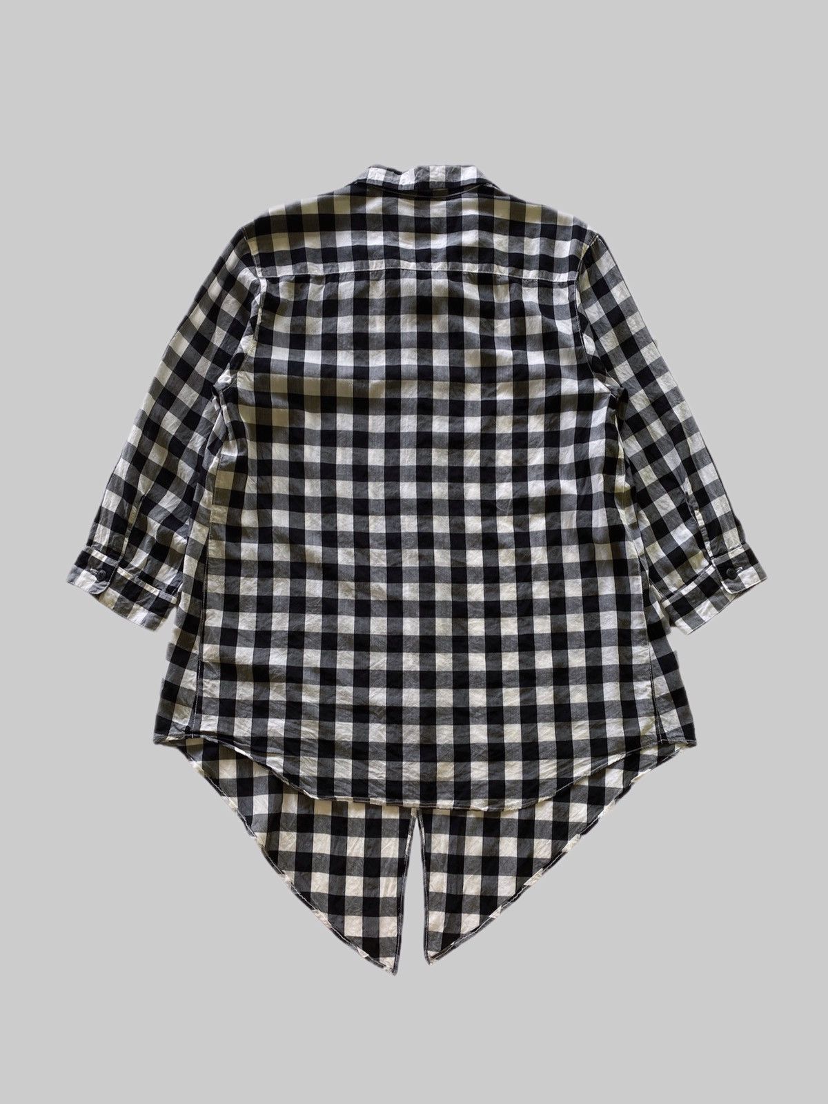 If Six Was Nine × Japanese Brand Vintage Seditionaries Milkboy Asymmetrical Checkered Shirt Size US M / EU 48-50 / 2 - 6 Thumbnail