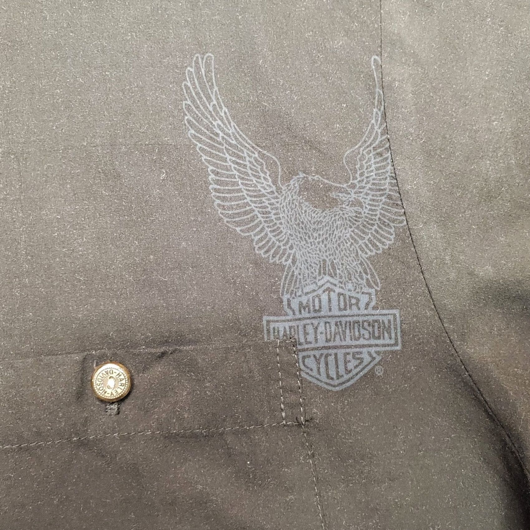 Tori Richard Harley Davidson Shirt Mens XL Black Eagle Button Up VTG USA Tori Richard VTG USA Button-Up, Short Sleeve, Visco Size US XL / EU 56 / 4 - 4 Thumbnail