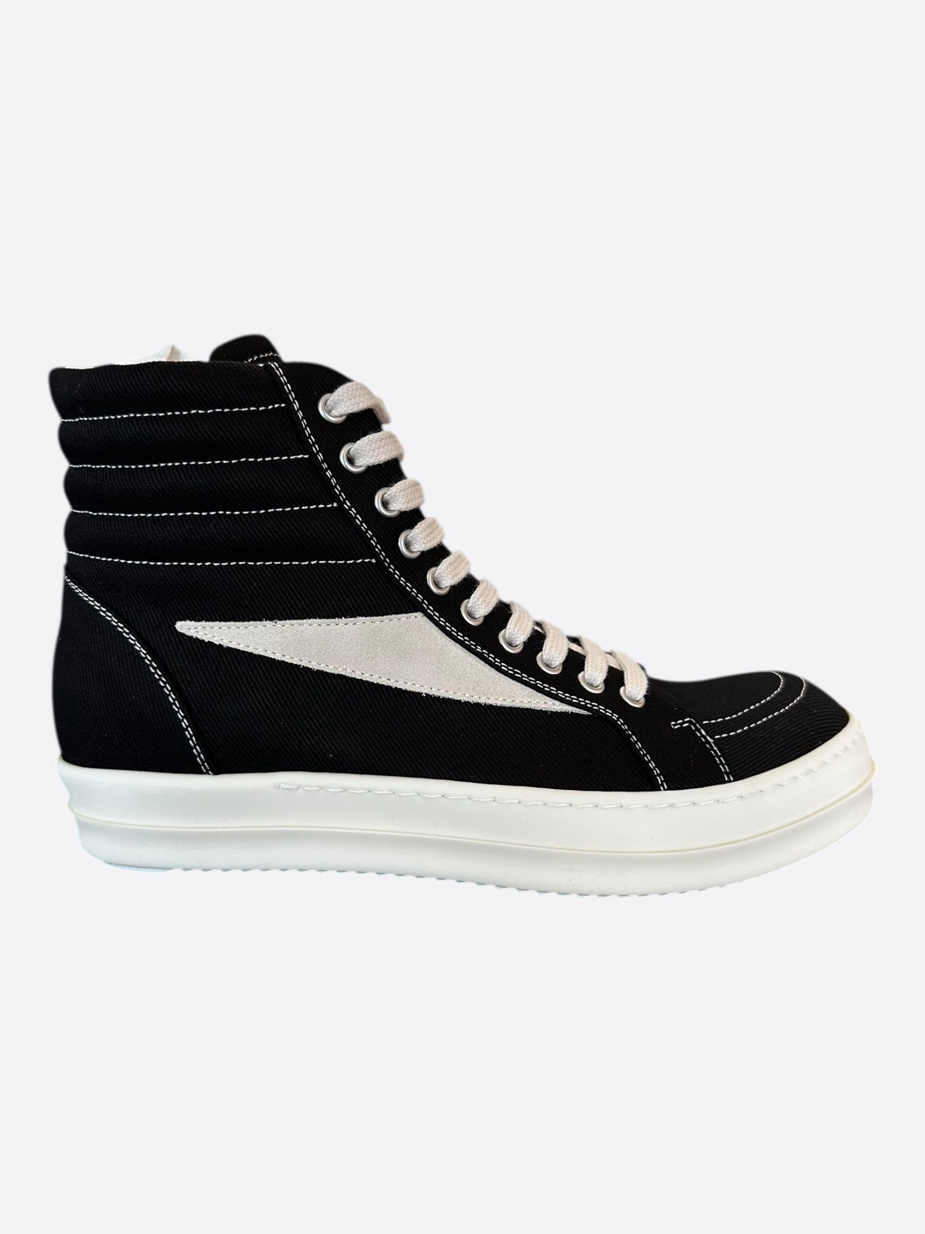 Rick Owens Rick Owens Black & White Vintage High Top Sneakers Size US 8 / EU 41 - 1 Thumbnail