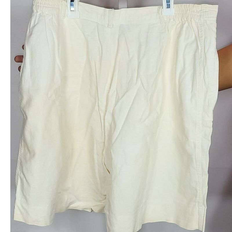 Other Vintage Rafaella Beige Linen Cotton Shorts Size 18 Size 40" / US 18 - 3 Thumbnail