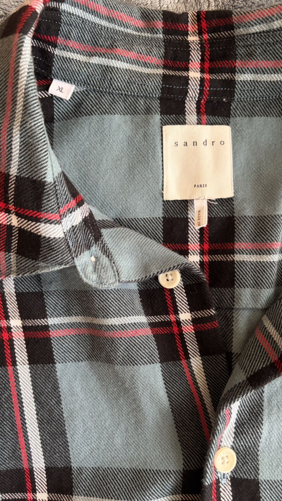 Sandro Sandro Blue Plaid Button Up Shirt Size US XL / EU 56 / 4 - 2 Thumbnail
