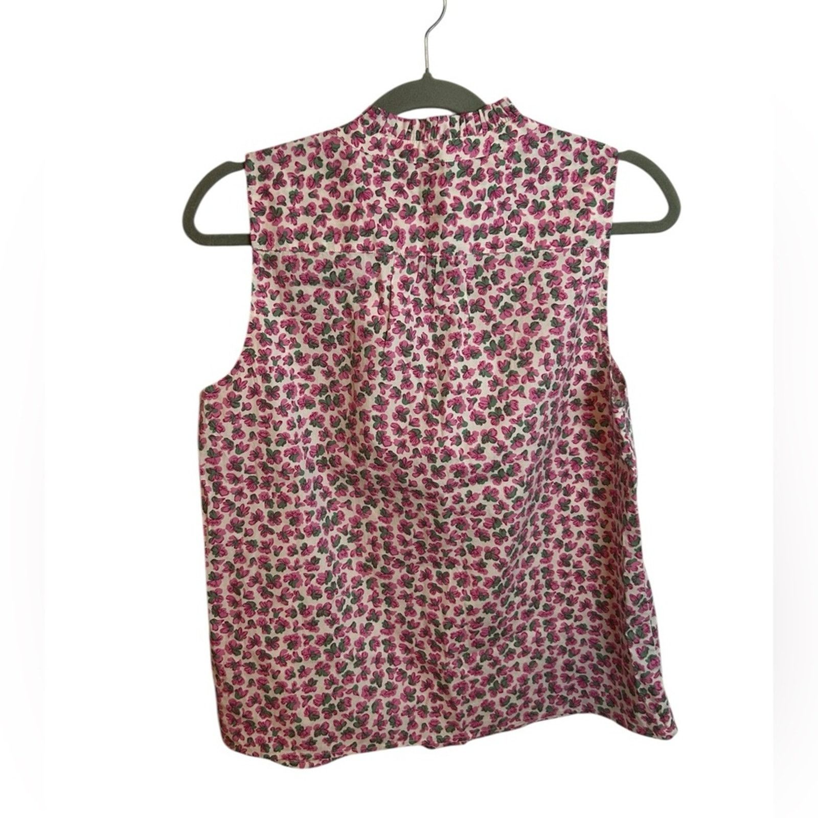 J.Crew NWT J.Crew Floral Button Ruffle Neck Top Size S / US 4 / IT 40 - 2 Thumbnail