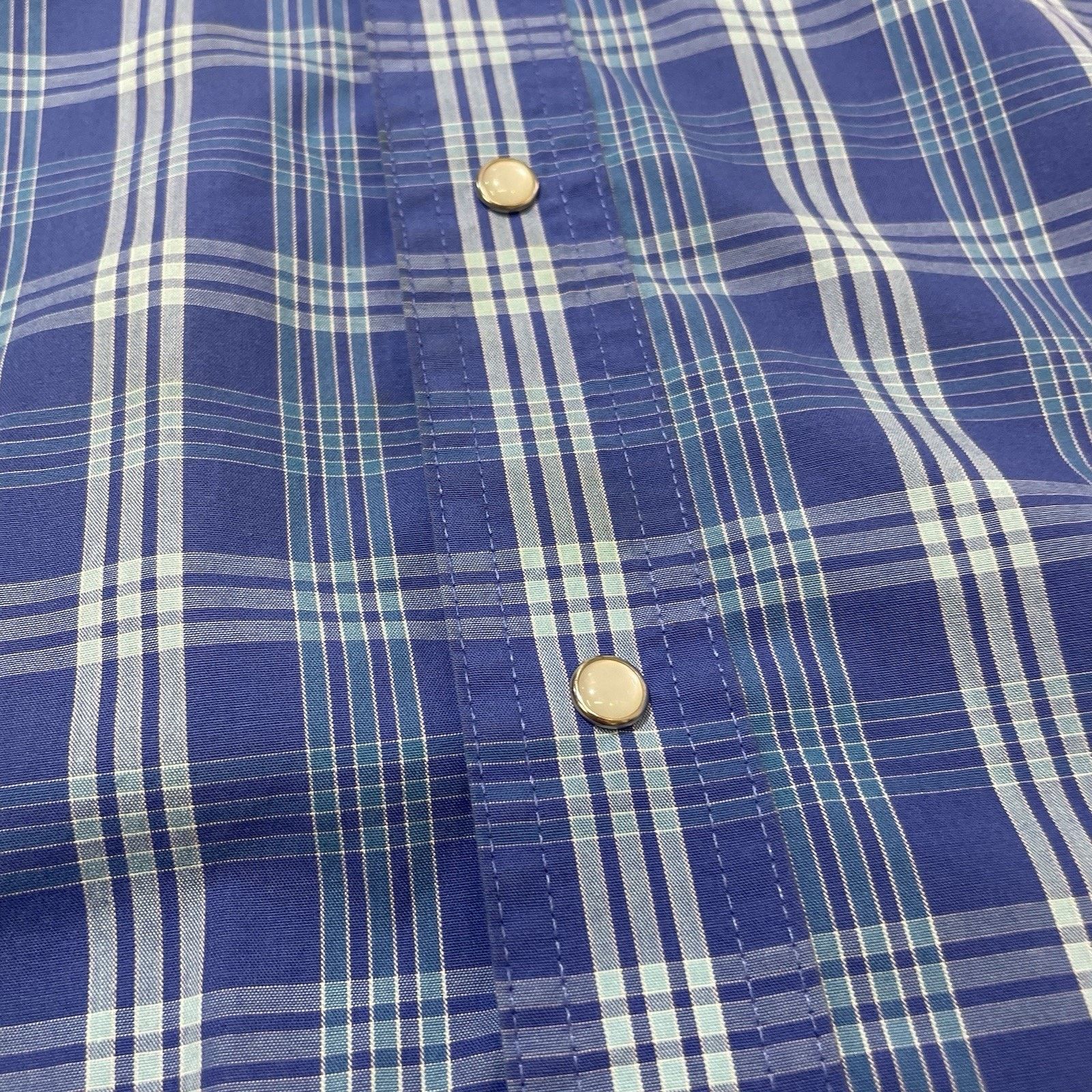 Wrangler VTG Wrangler Shirt Med Plaid Western Pearl Snap Blue Button Size US M / EU 48-50 / 2 - 2 Thumbnail