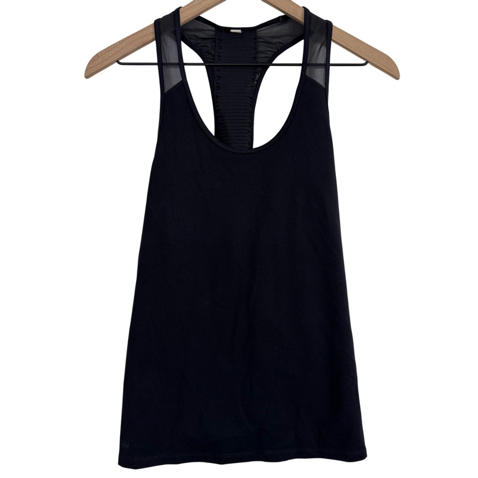 Athleta Athleta Bakasana Tank Top Black Ruched Mesh Size Small Size S / US 4 / IT 40 - 2 Thumbnail