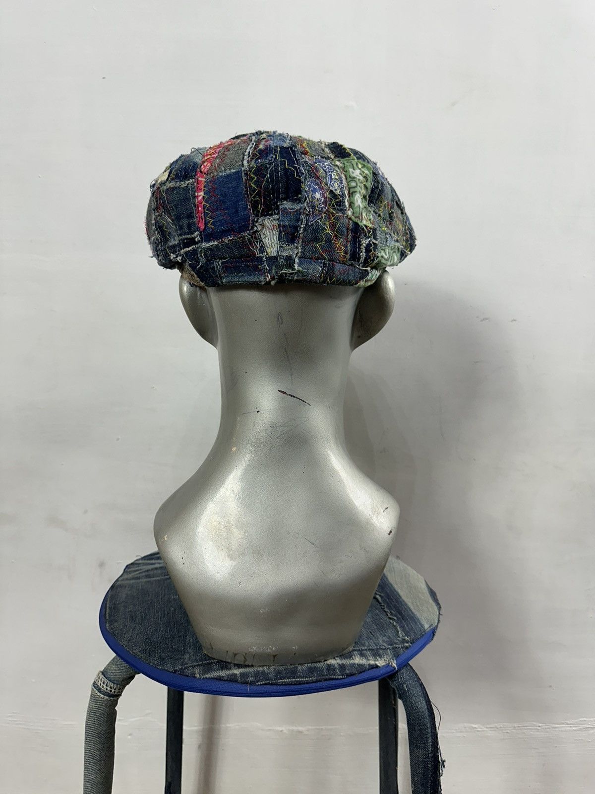 Art Comes First Custom Made Distressed Denim Paisley Patchwork Newsboy hats Size ONE SIZE - 5 Thumbnail