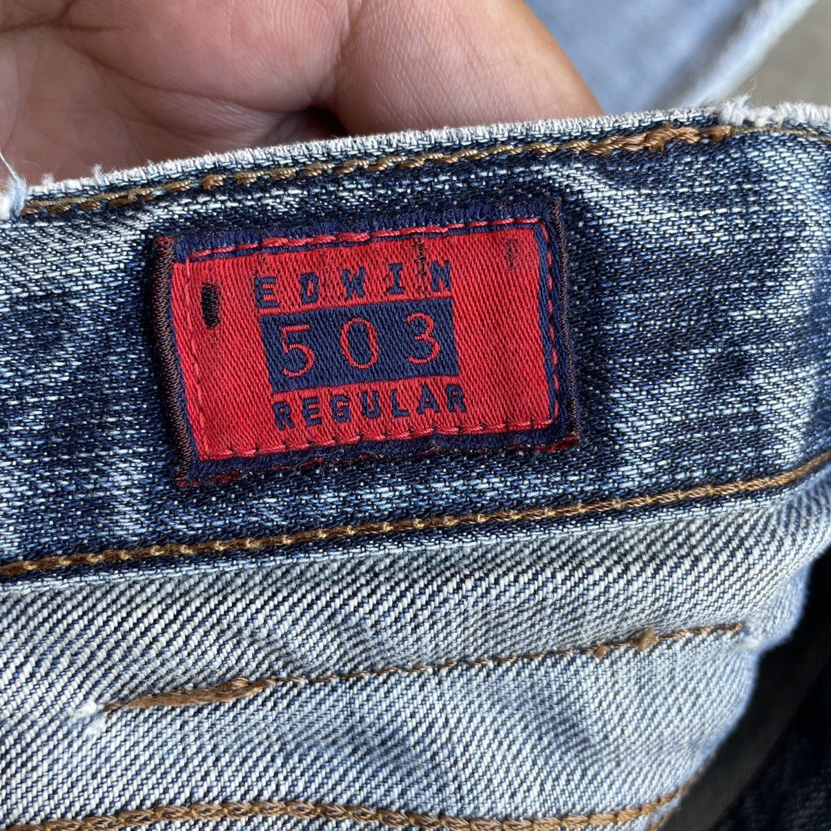 Edwin 🔥Vintage Edwin 503 Stoned Washed Ripped Distress Denim Jeans Size US 30 / EU 46 - 17 Thumbnail