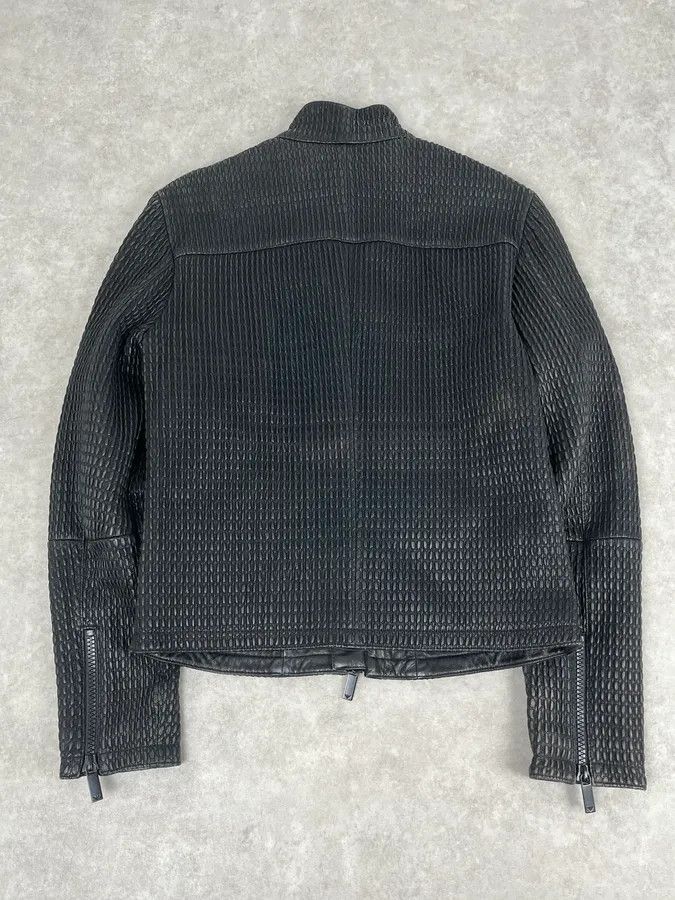 Emporio Armani SS2016 Emporio Armani Woven Asymmetrical Leather Jacket Size US S / EU 44-46 / 1 - 6 Thumbnail
