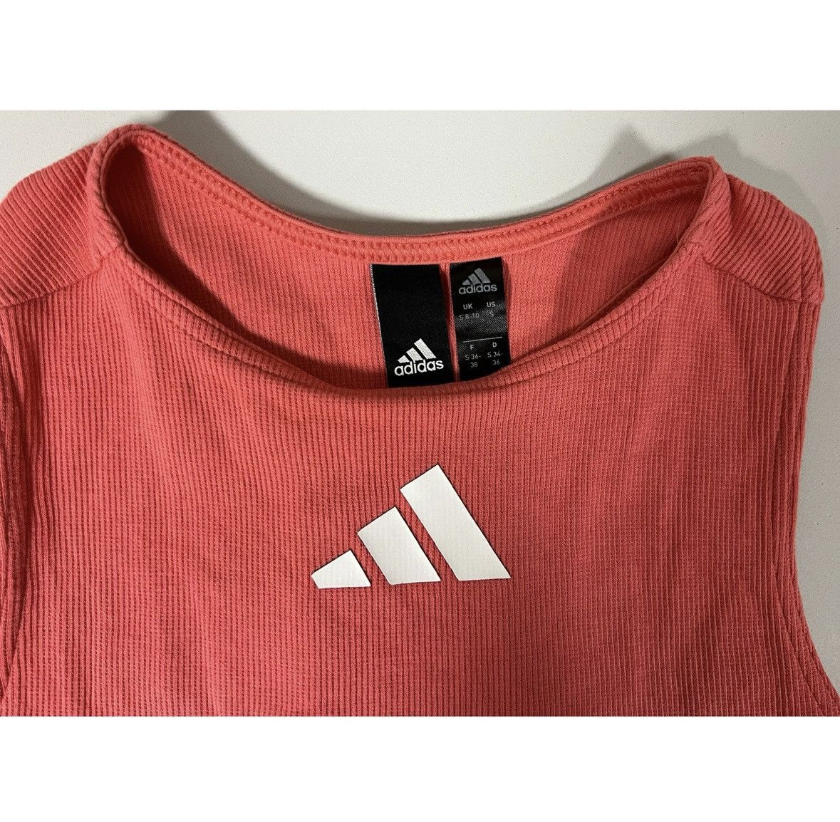 Adidas Adidas Pink Coral Logo Sports Bra Crop Top Shirt Size S 🪸 Size S / US 4 / IT 40 - 5 Thumbnail
