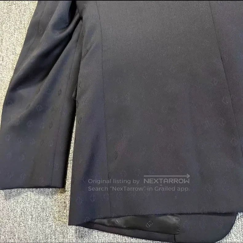 Dior Dior Dark Pattern Full Logo Wool Suit Jacket Size US L / EU 52-54 / 3 - 5 Thumbnail