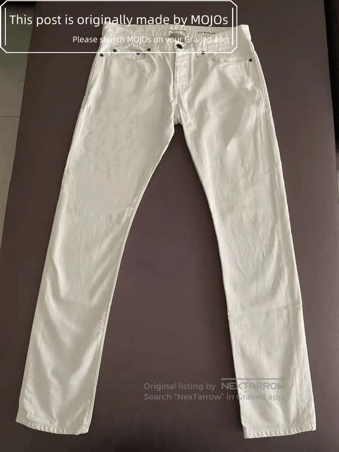 Saint Laurent Paris Sz 32 Saint Laurent Paris 18SS White D14 Logo Stitch Denim. Size US 32 / EU 48 - 1 Thumbnail
