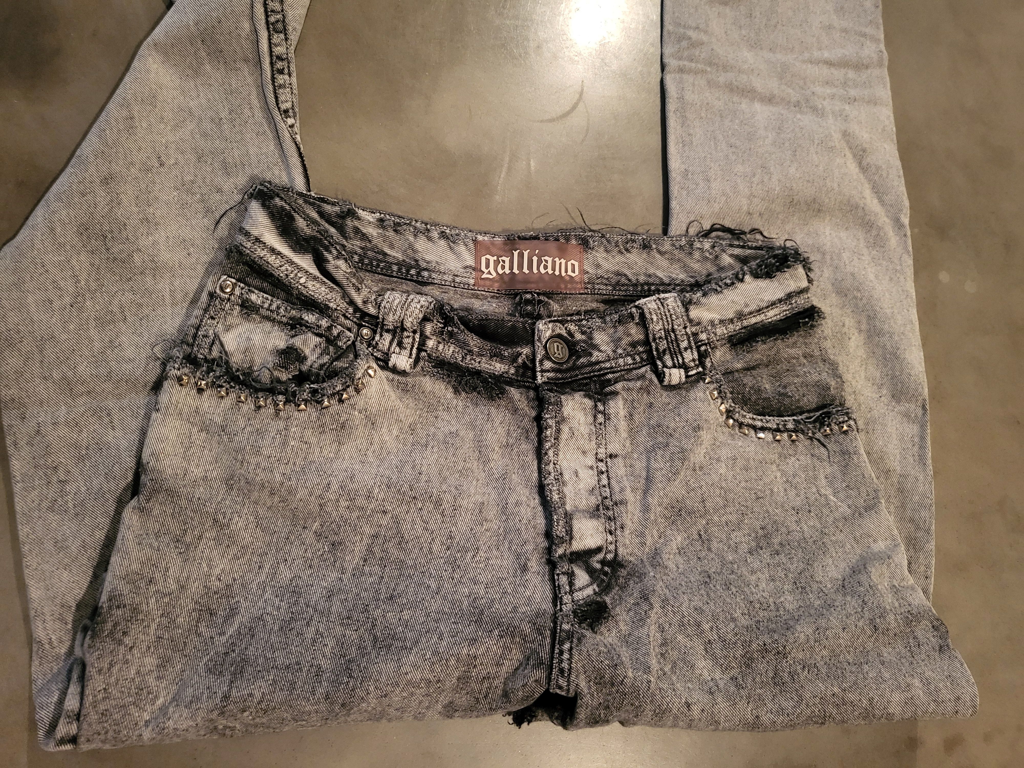 John Galliano Galliano spiked pocket crash denim Size US 30 / EU 46 - 7 Thumbnail