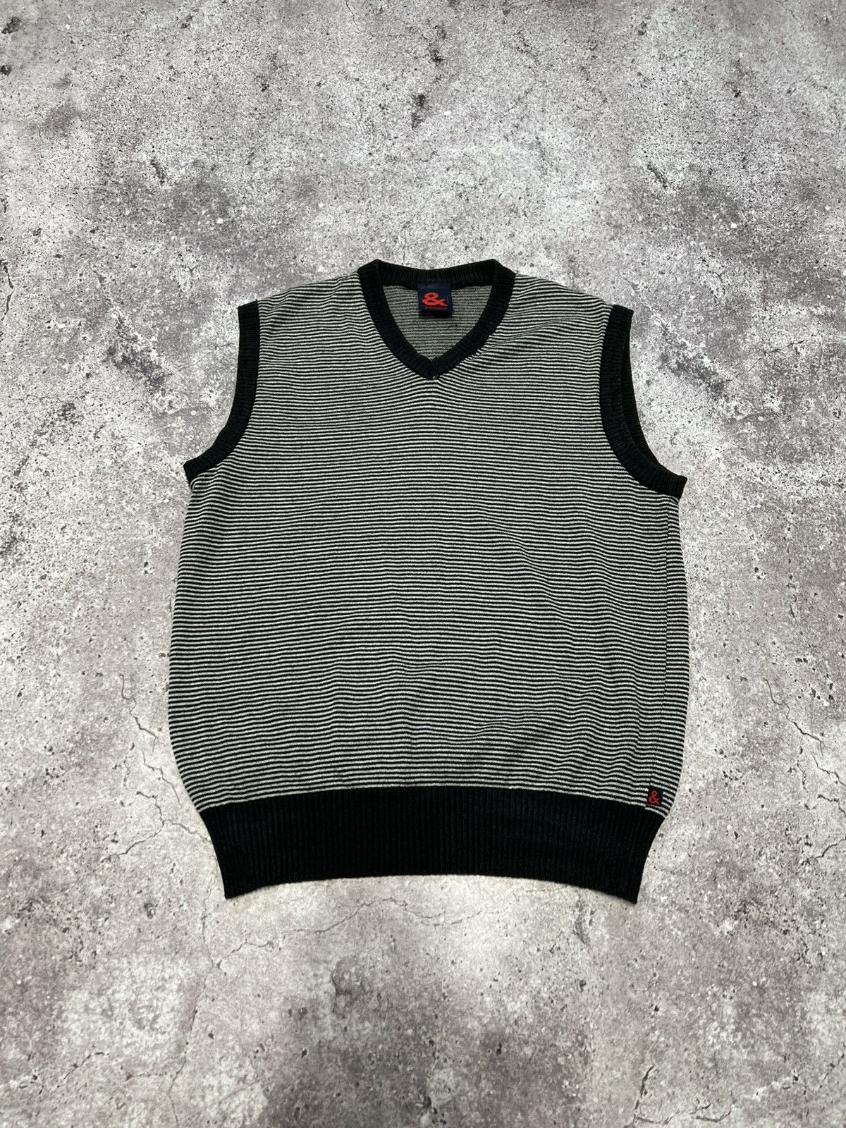 Dolce & Gabbana Striped Sweater Vest Wool Y2K Size L-M 52