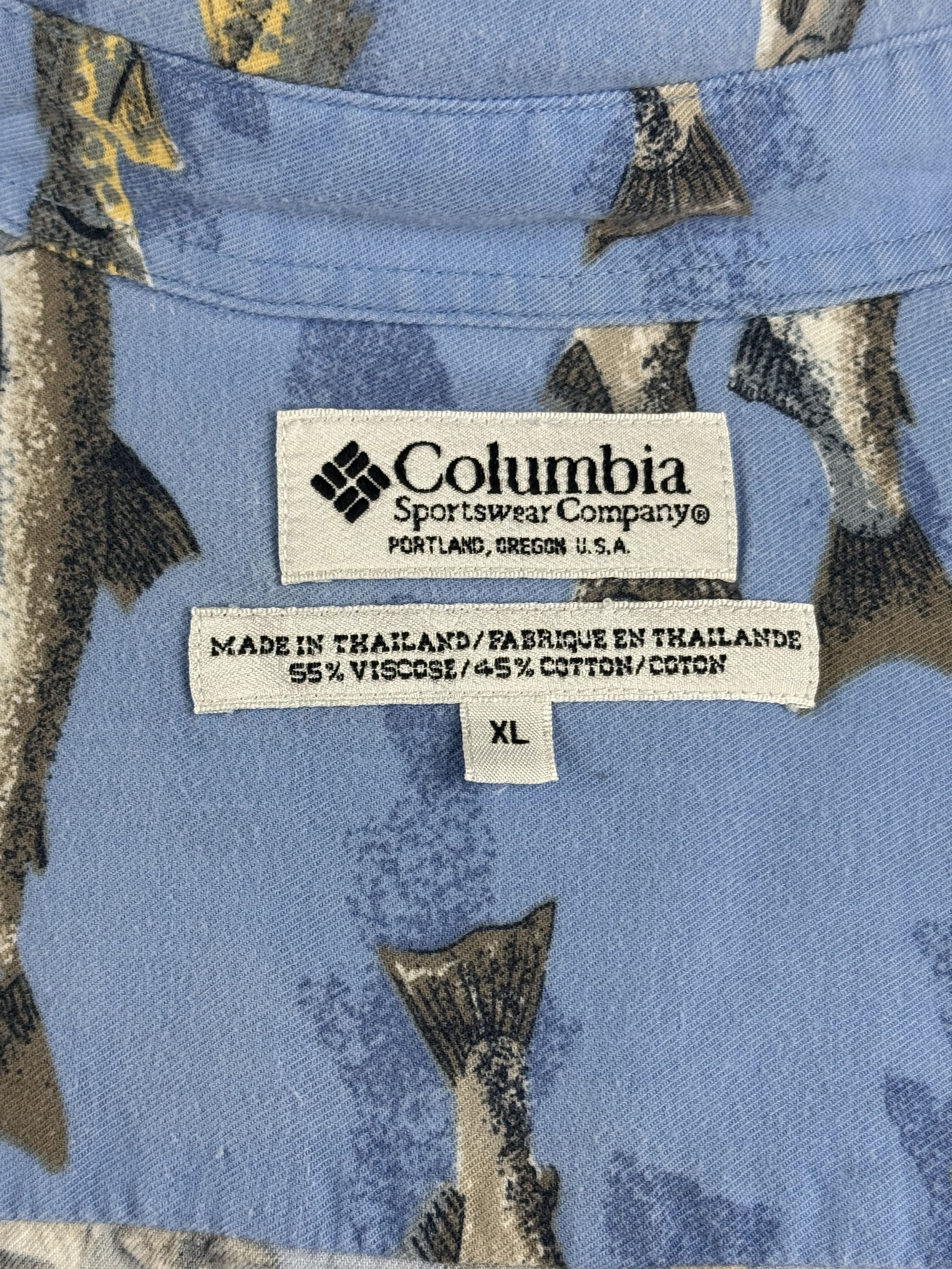 Columbia VTG 90s Columbia Fly Fishing Rainbow Trout All-Over Print Size US XL / EU 56 / 4 - 5 Thumbnail