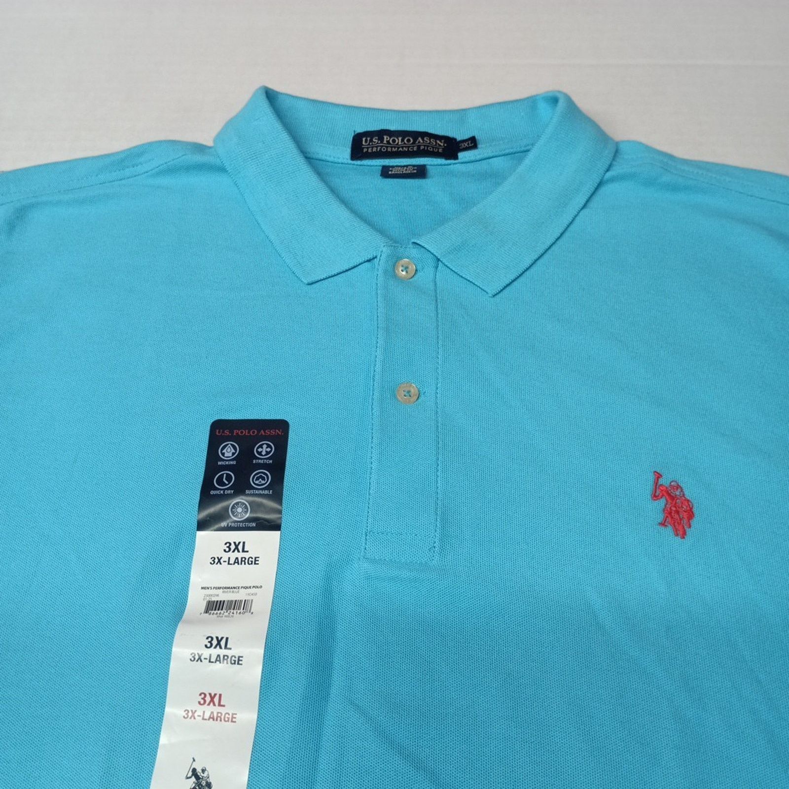 U.S. Polo Assn. U.S. Polo Assn. Pique Polo Shirt Men's Size 3XL River Blue Size US XXL / EU 58 / 5 - 2 Thumbnail
