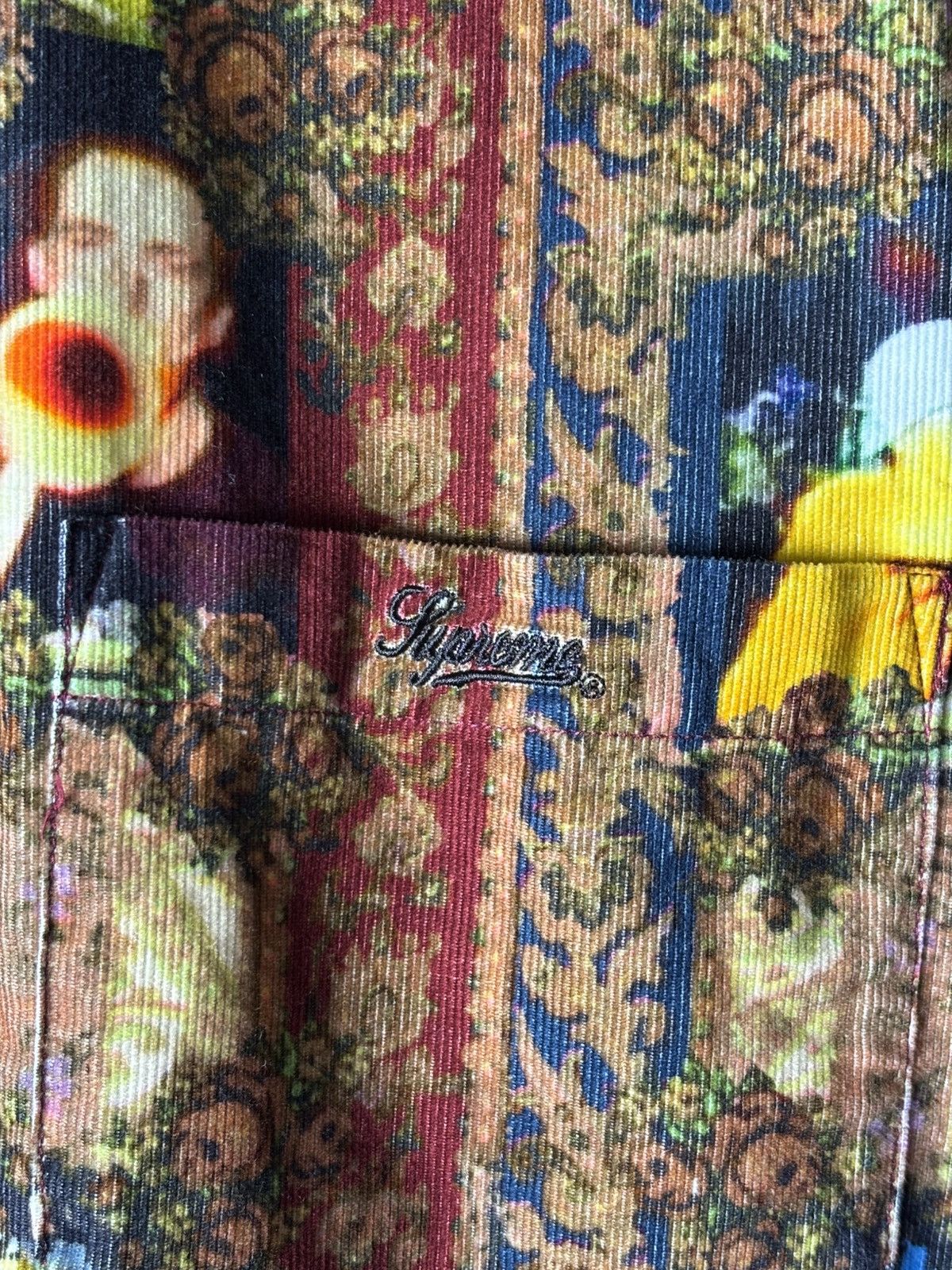 Supreme Mark Leckey Hardcore Printed Corduroy Shirt XLarge