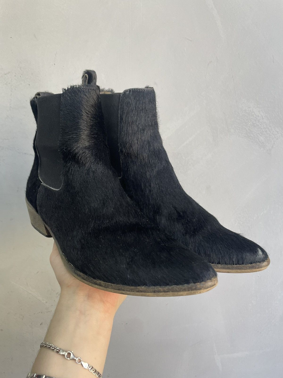 If Six Was Nine Chelsea Boot Horse Leather Ankle real fur Western Shoes Size US 6 / EU 39 - 7 Thumbnail
