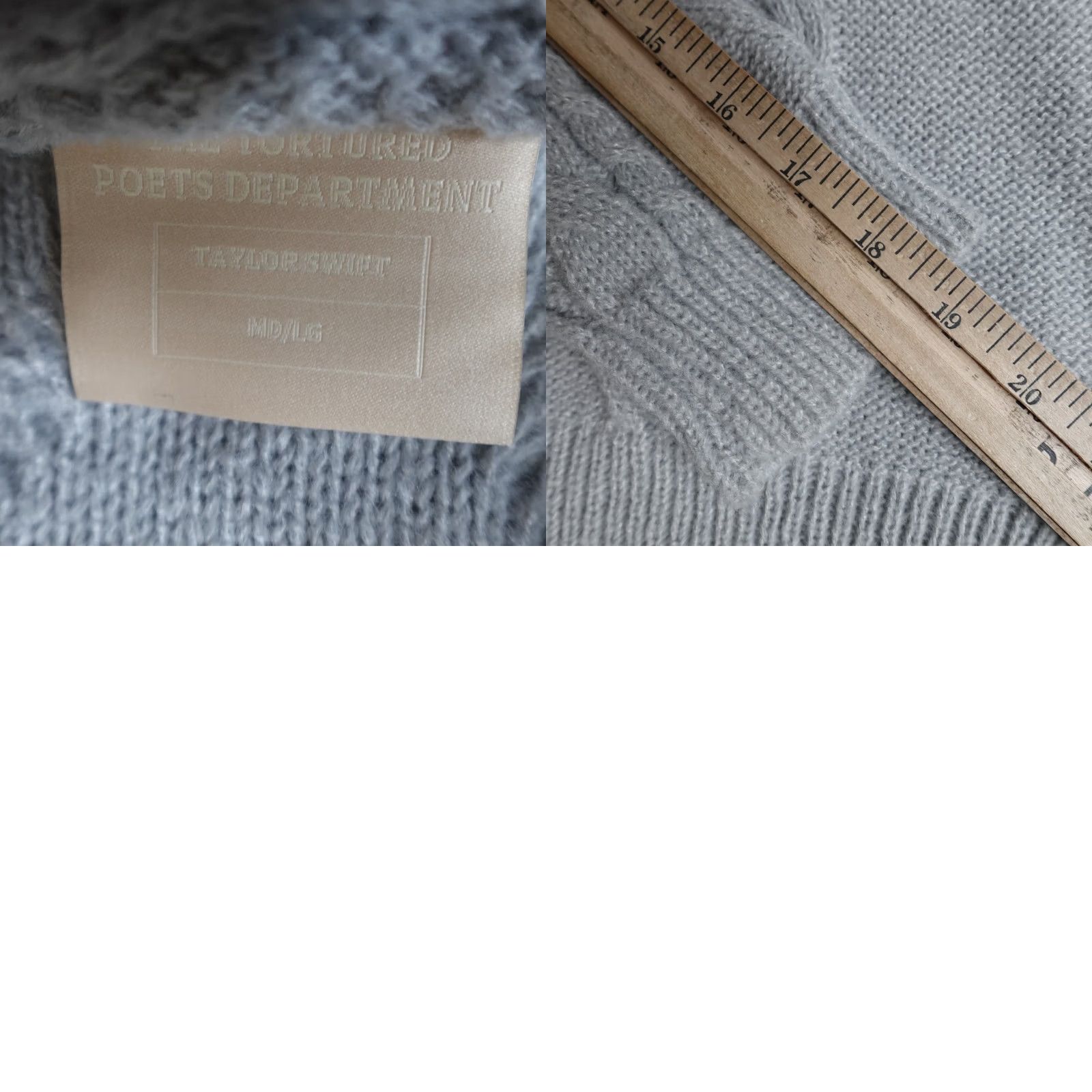 Vintage Taylor Swift Womens Sweater Cardigan M Gray V-Neck Long Sleeve Knit Cable Knit Casual Winter Fall Spring Regular Womens Size M / US 6-8 / IT 42-44 - 8 Thumbnail