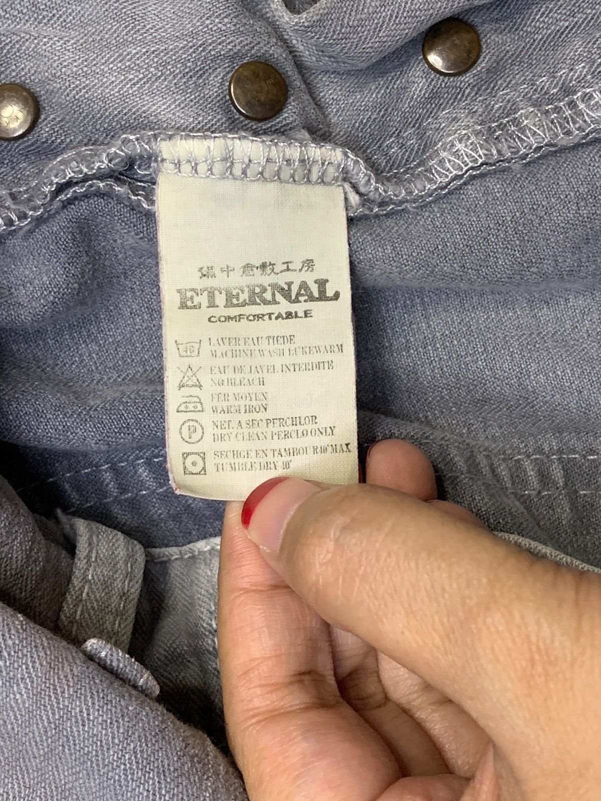 Eternal × Japanese Brand Vintage Japan Eternal Mud Wash Buckle Baggy Carpenter Jeans Size US 32 / EU 48 - 10 Thumbnail