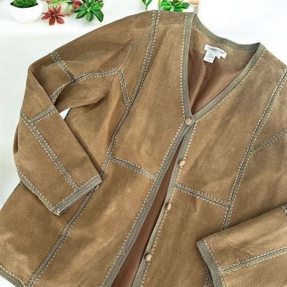 Vintage Vintage Christopher & Banks 100% Genuine Leather Boho Jacket Size L / US 10 / IT 46 - 1 Thumbnail