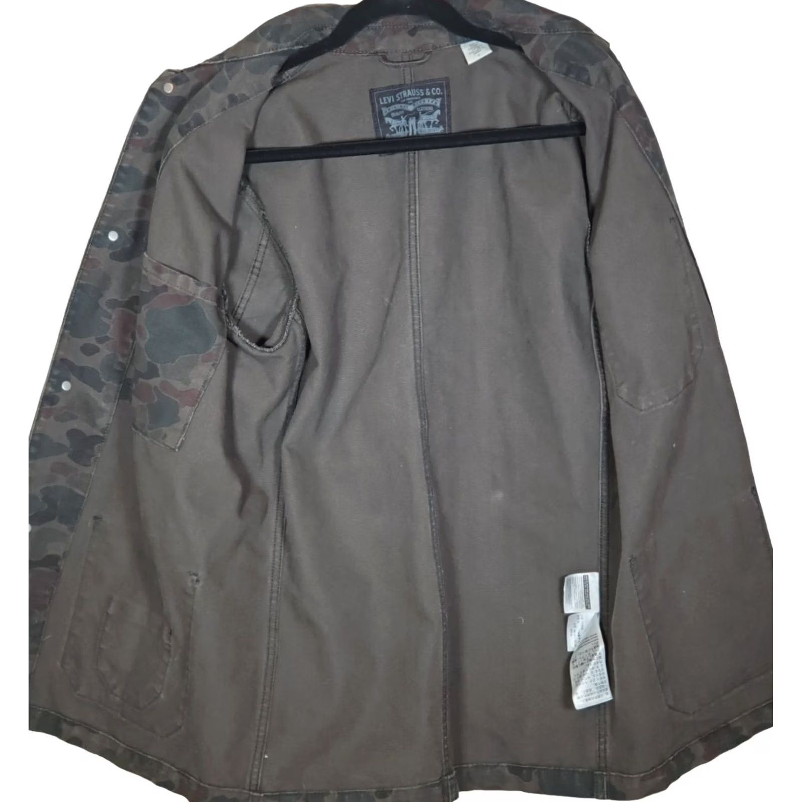 Levi's VINTAGE Levi's Khaki Olive Camo Military Jean Lightweight Jacket Men's M Jacket Size US 31 - 3 Thumbnail