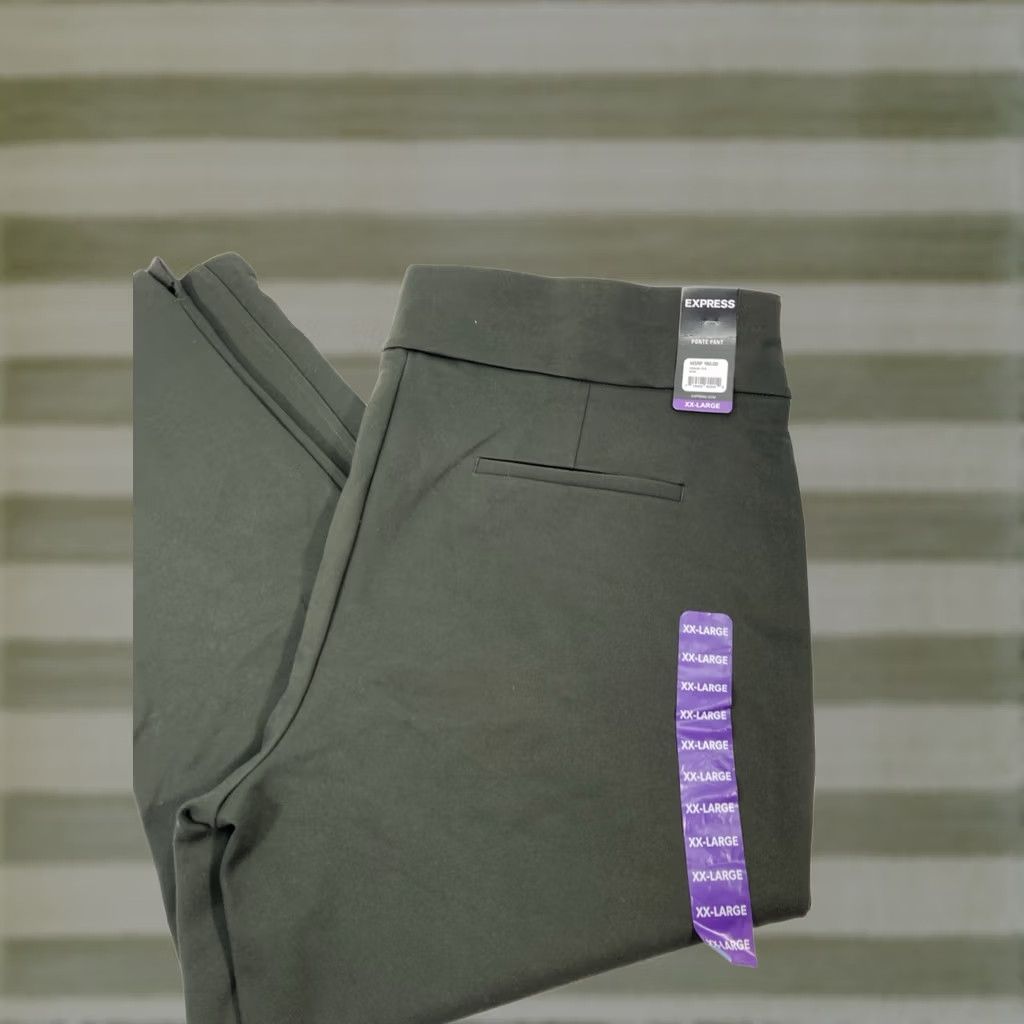 Express Express Ponte Pants Women 2XL Forest Green 42x27 Stretch NWT Khakis Leggings Size 40" / US 18 - 1 Thumbnail