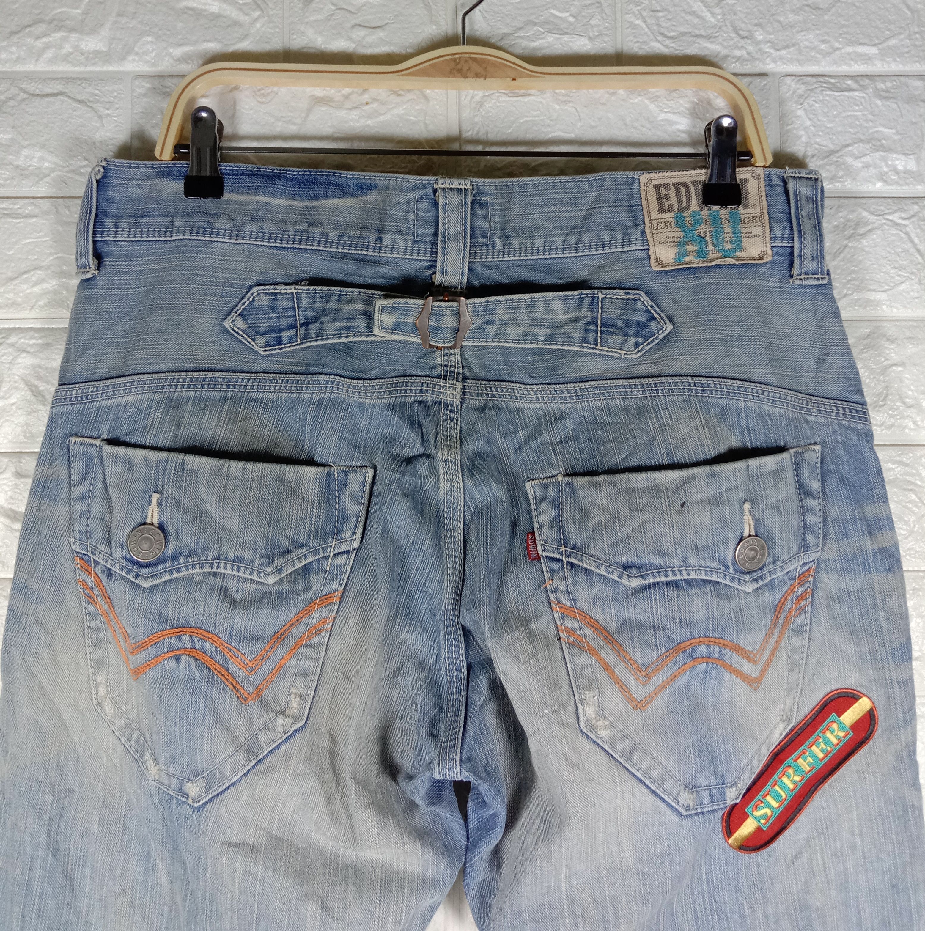 Edwin Vintage Edwin XV Buckle Back Patched Flare Jeans Size US 34 / EU 50 - 6 Thumbnail