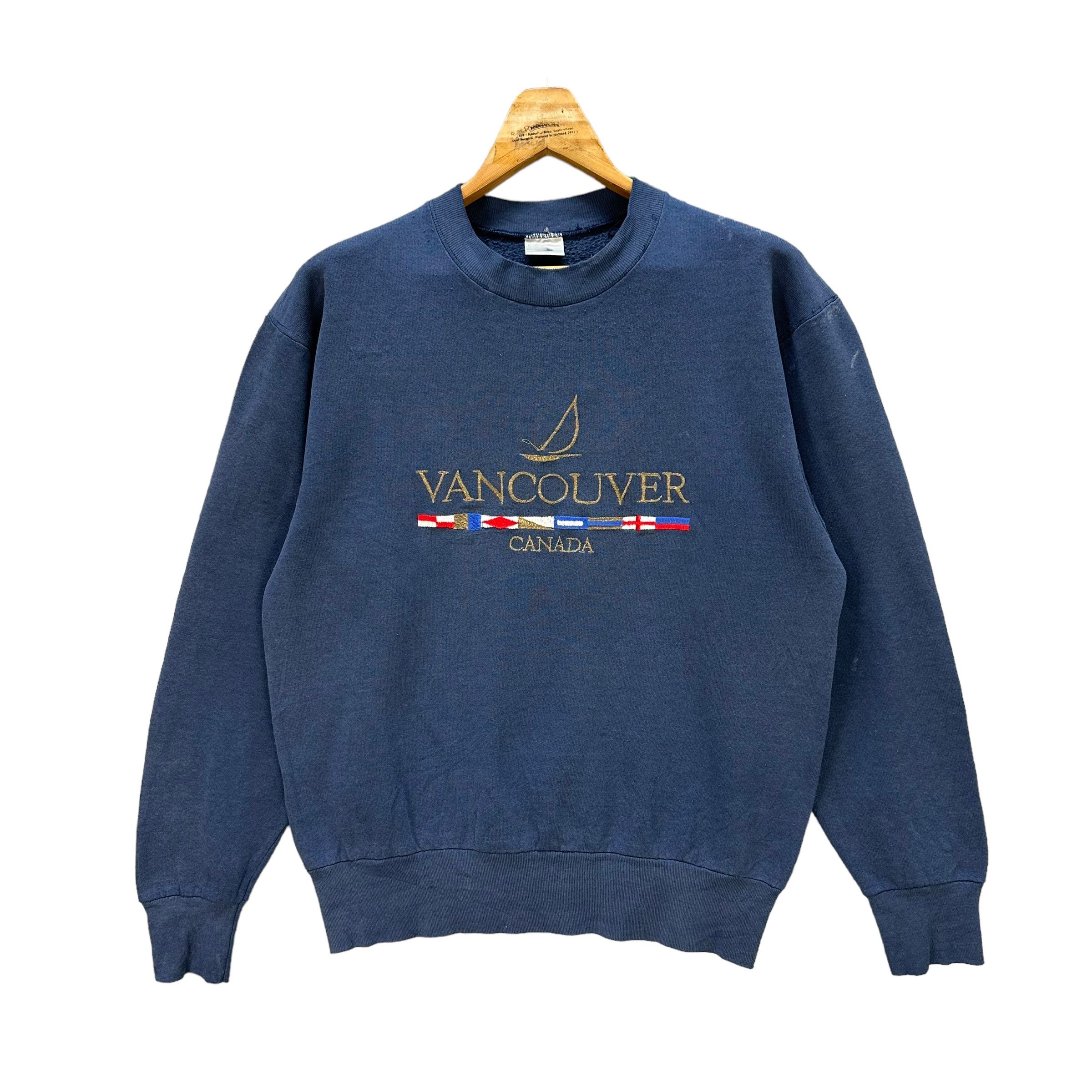 image of Fruit Of The Loom x Made In USA Vancouver Canada Embroidery Big Logo Sweatshirts 9147-62 (Size Medi