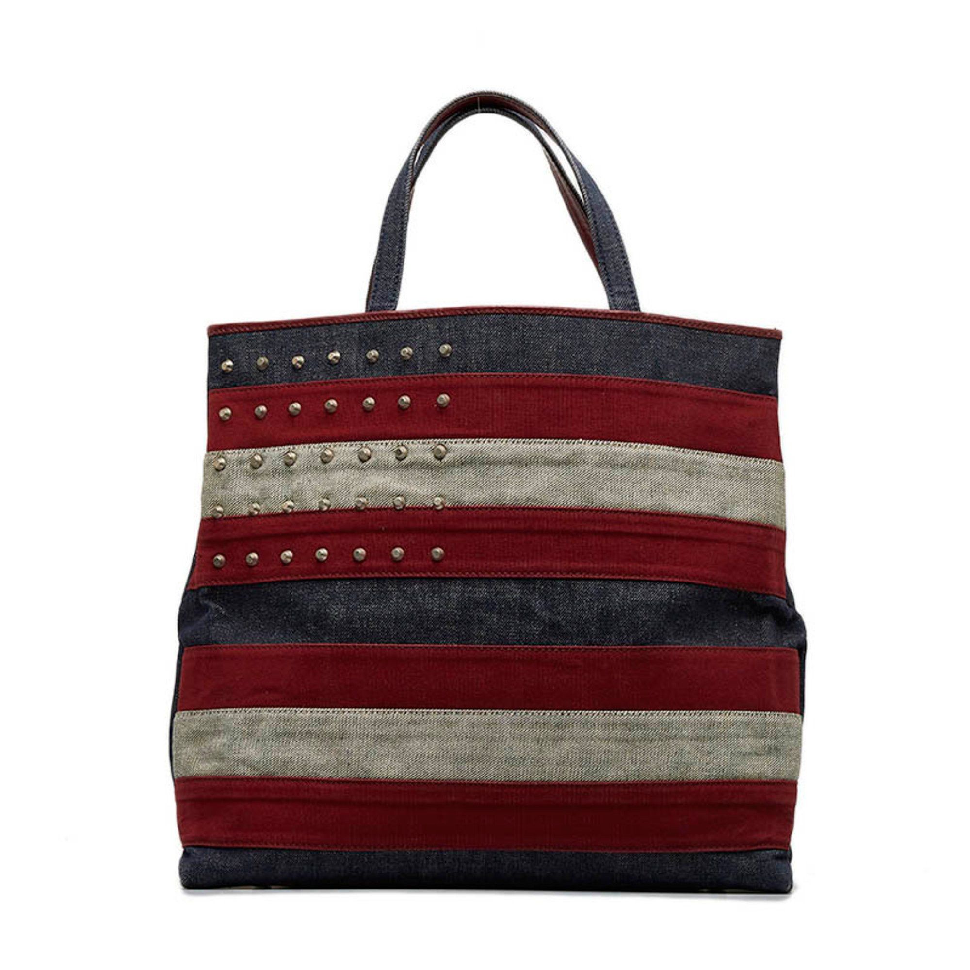 image of Burberry Border Nova Check Tote Bag Red Blue White Women's Burberry