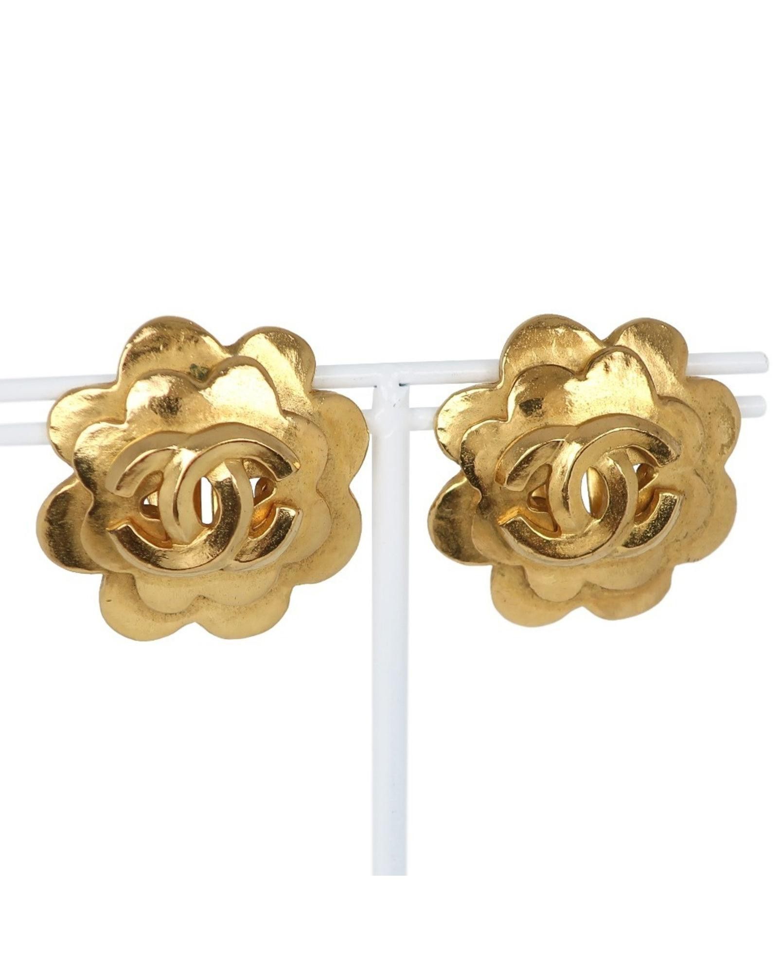 image of Timeless And Elegant Chanel Stud Earrings in Gold, Women's