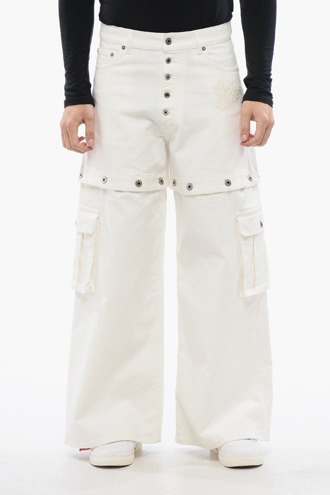 Off-White og1mm0525 Baggy Fit Jeans in White Size US 28 / EU 44 - 1 Thumbnail