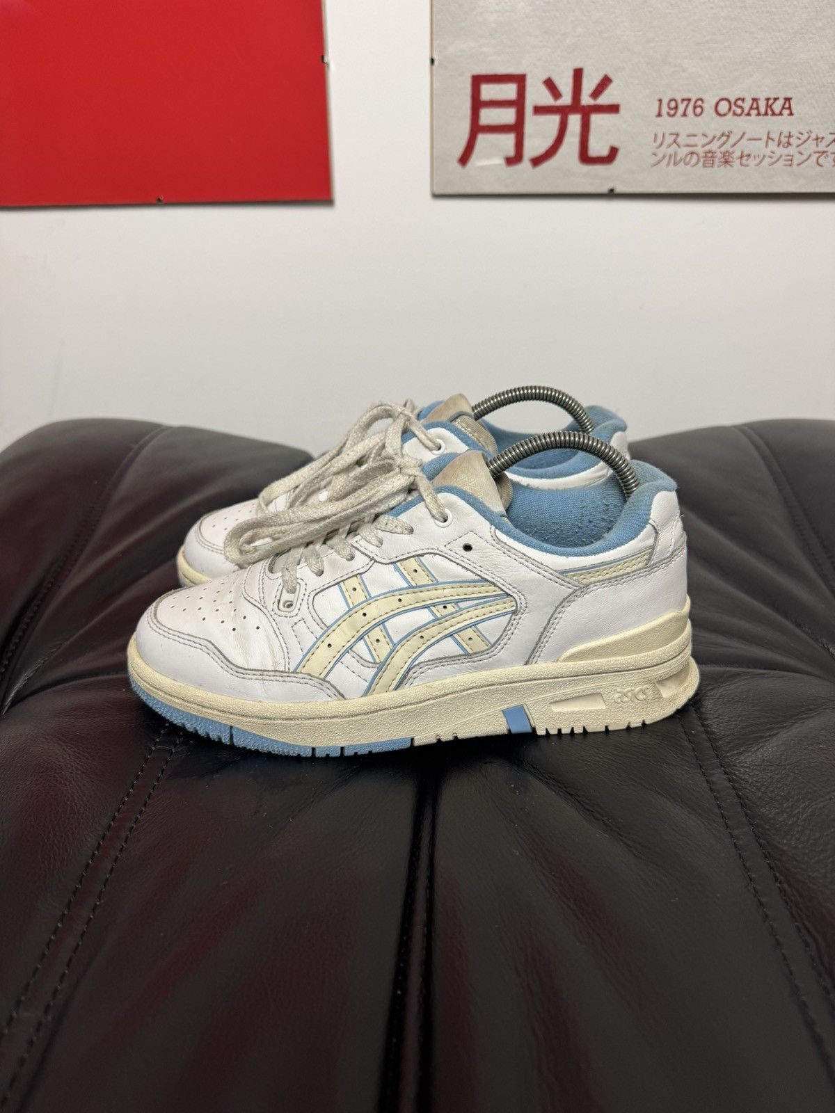 Asics Asics Gel Woman Low Sneakers Leather White Baby Blue Rare Size US 4.5 / IT 34.5 - 4 Thumbnail