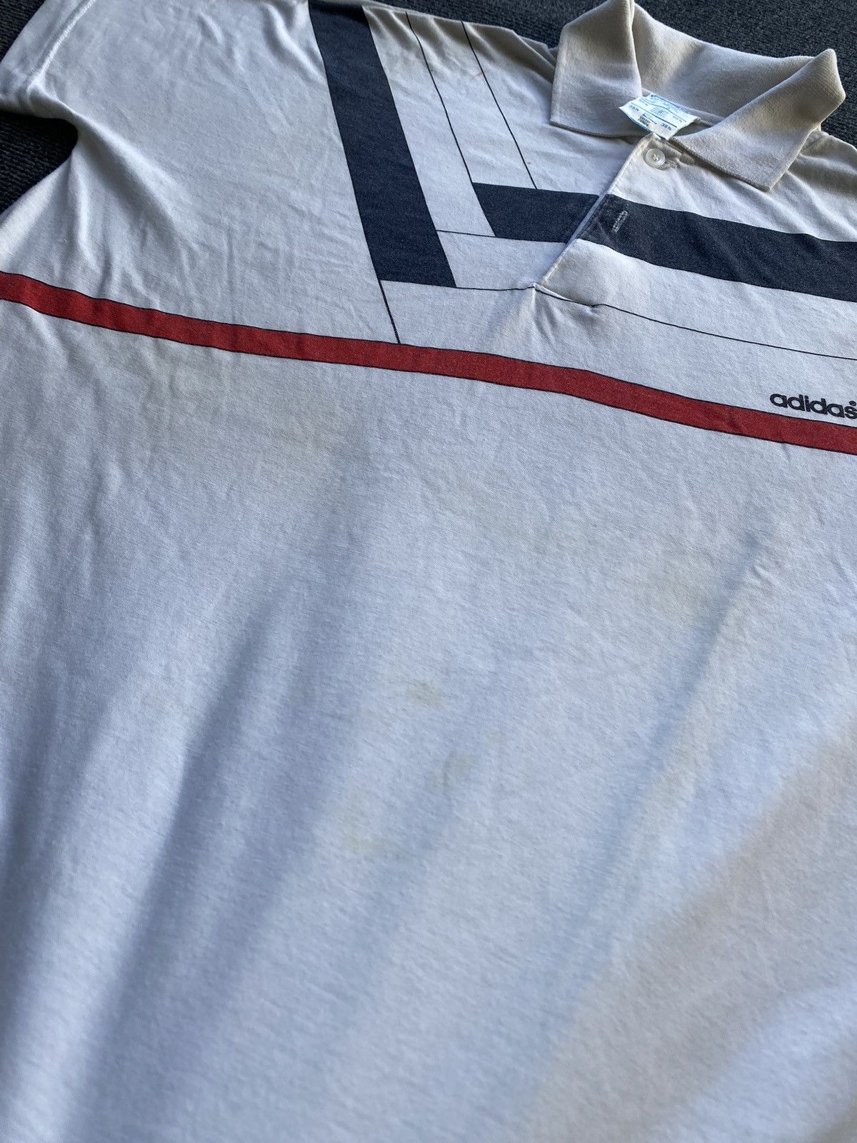 Adidas 🔥80s Adidas Korea Made Asymmetrical Print polos mens m Size US M / EU 48-50 / 2 - 8 Thumbnail
