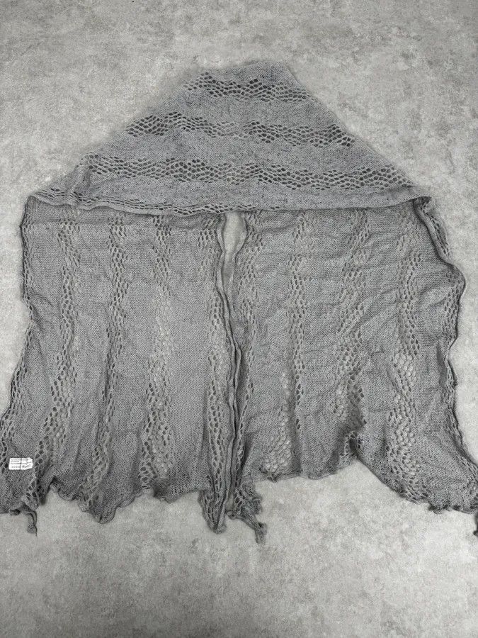 Vintage Massimo Rebecchi Mohair Grey Perfored Scarf Size ONE SIZE - 6 Thumbnail
