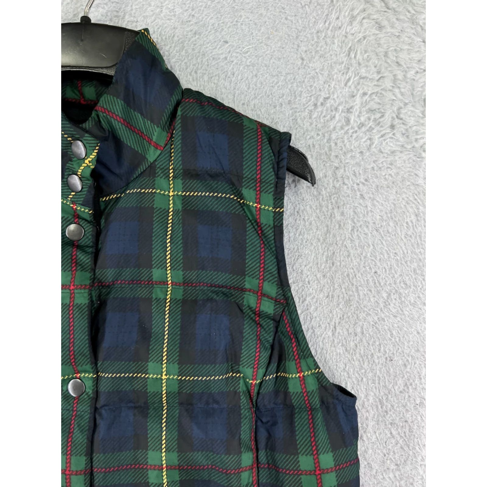 J. Jill J Jill Vest Shirt Womens Small Blue Plaid Insulated Down Mock Neck Zip Button Up Casual Fall Spring Mens Women Size S / US 4 / IT 40 - 5 Thumbnail