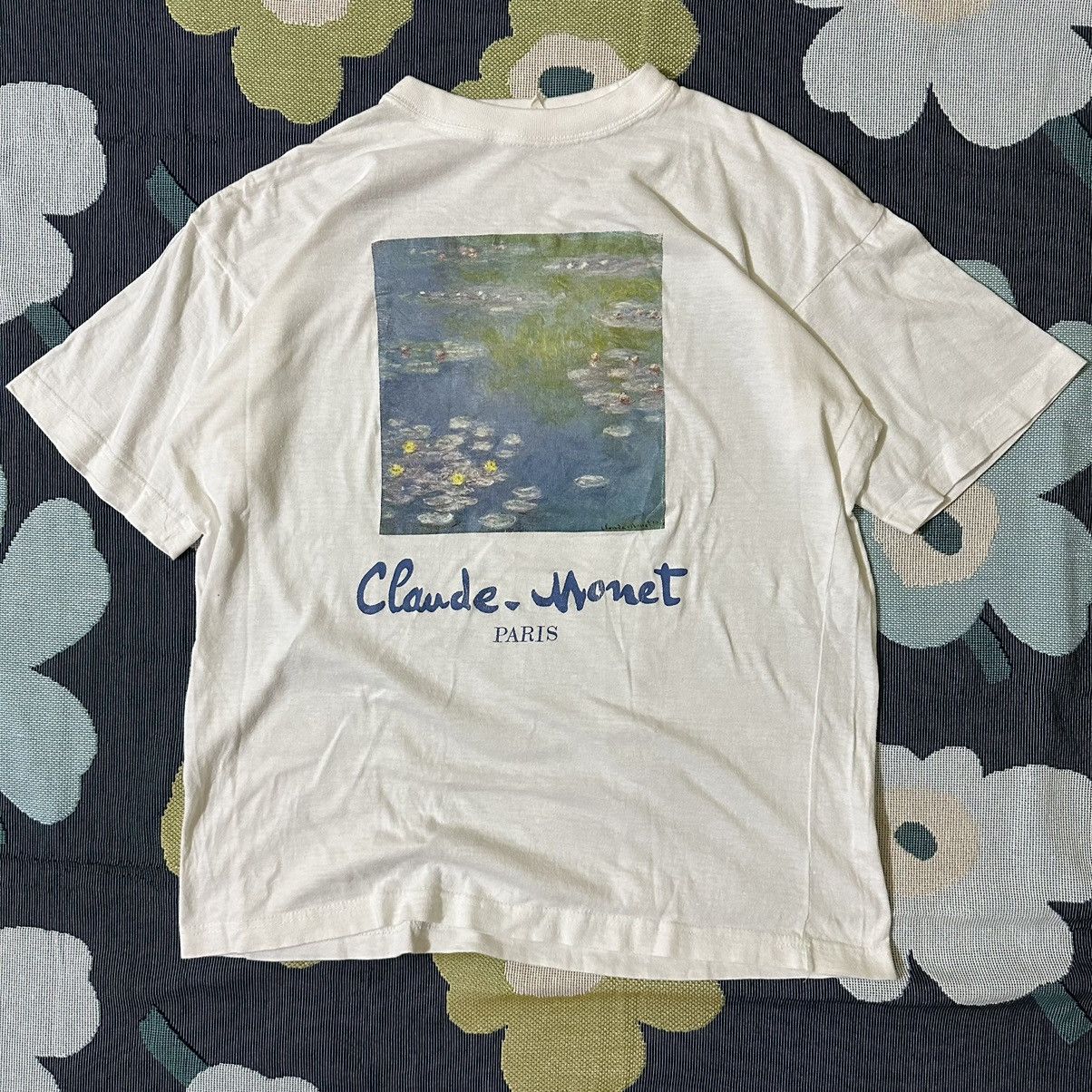 image of Vintage 90's Europe Claude Monet "water Lilies Series" in White, Men's (Size Large)