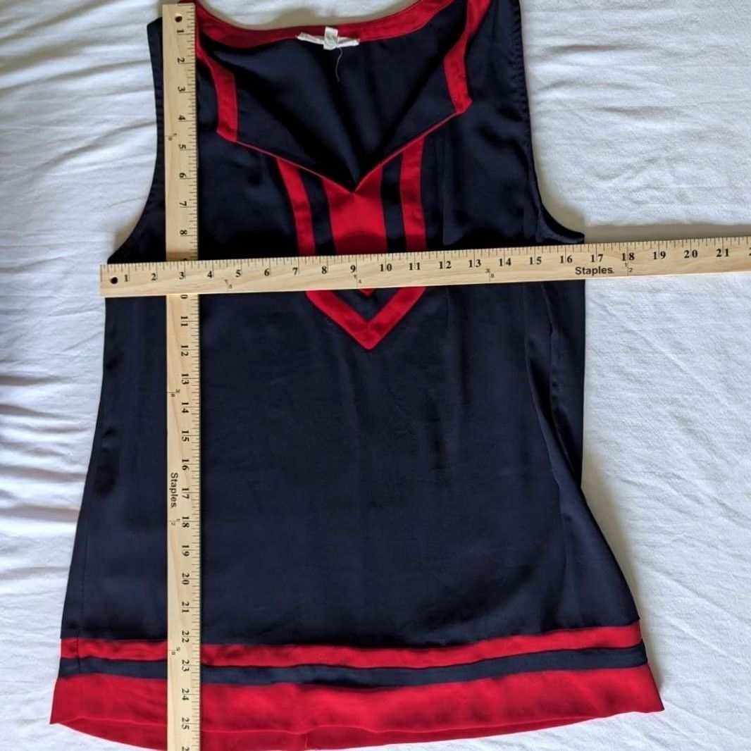 Vintage 41 Hawthorn Navy Blue Red Contrast Trim Sleeveless Blouse Top Womens M Office Size M / US 6-8 / IT 42-44 - 3 Thumbnail