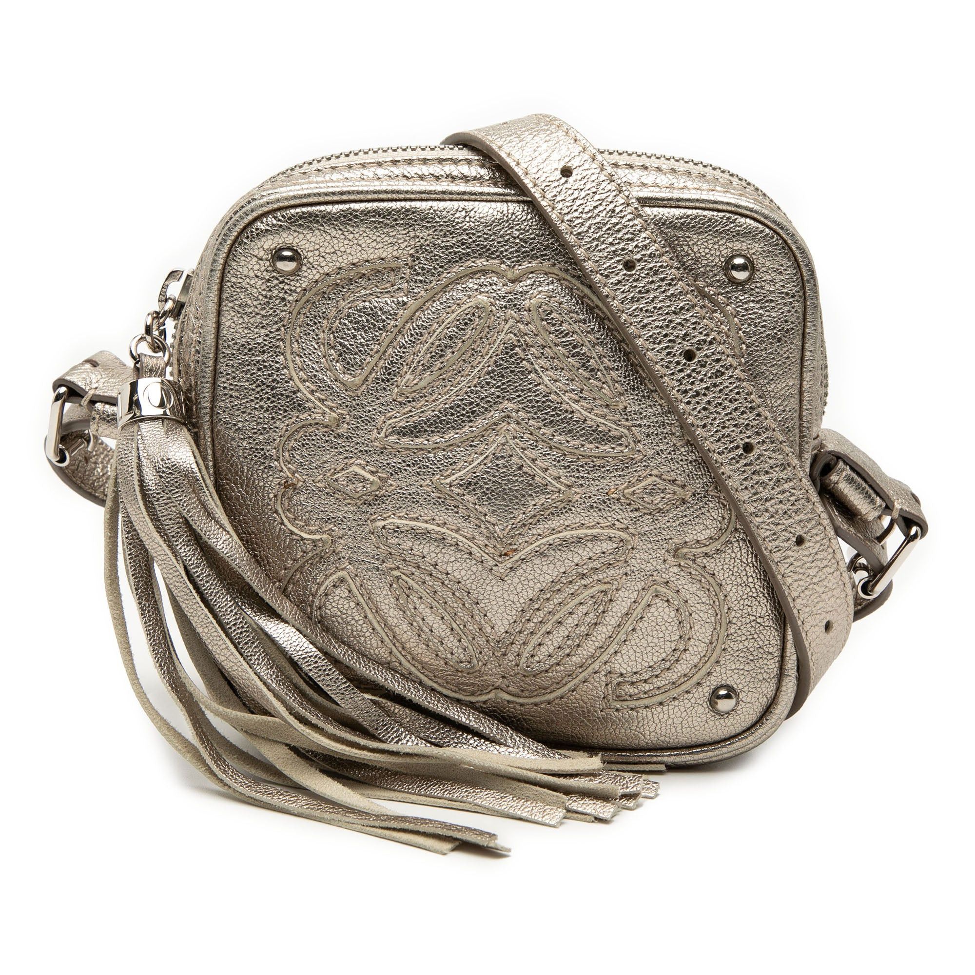 Loewe Mini Metallic Goatskin Anagram Tassel Crossbody Size ONE SIZE - 1 Thumbnail