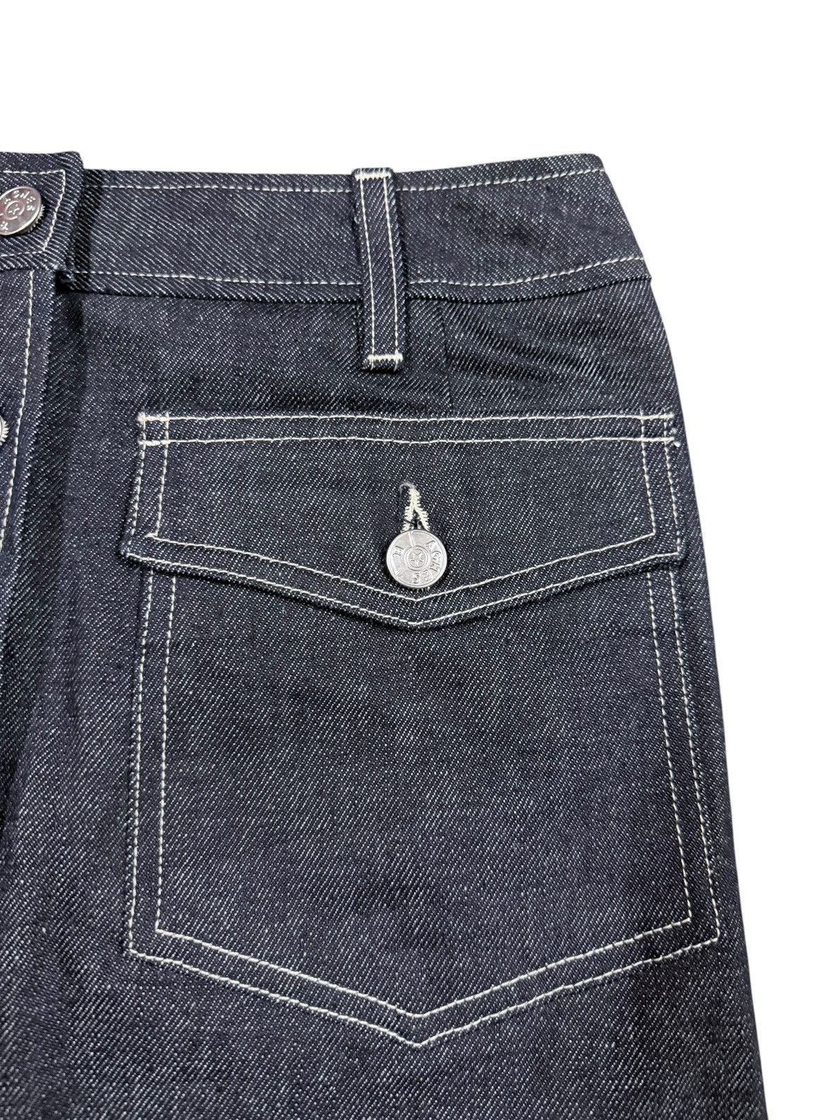 agnes b. Vtg🔥agnes.b Raw Indigo denim Mini Skirt Made In France Size 25" / US 0 / IT 36 - 10 Thumbnail