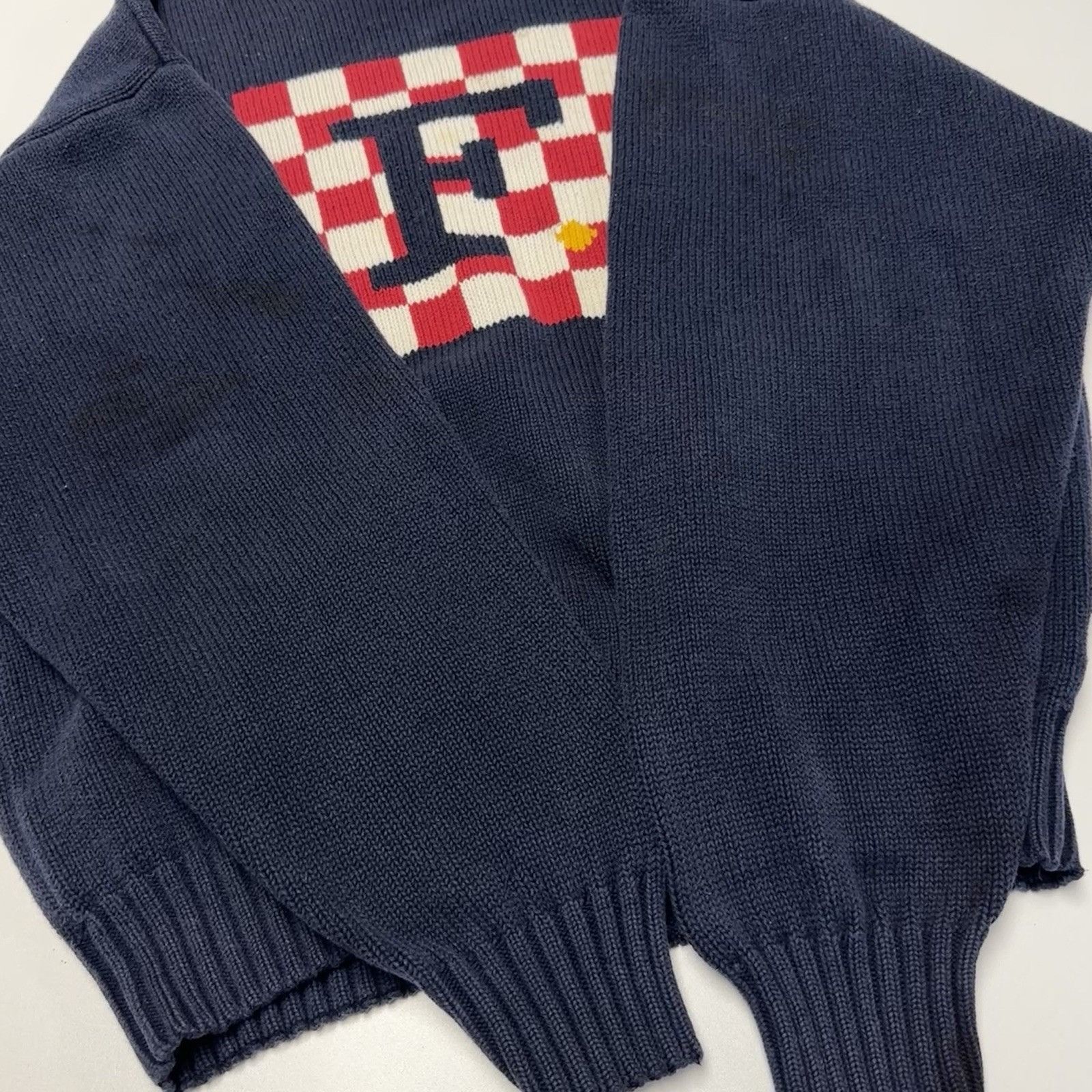 Faconnable Vintage Faconnable Knit Sweater Mens Large Blue Checked Boar Size US L / EU 52-54 / 3 - 4 Thumbnail