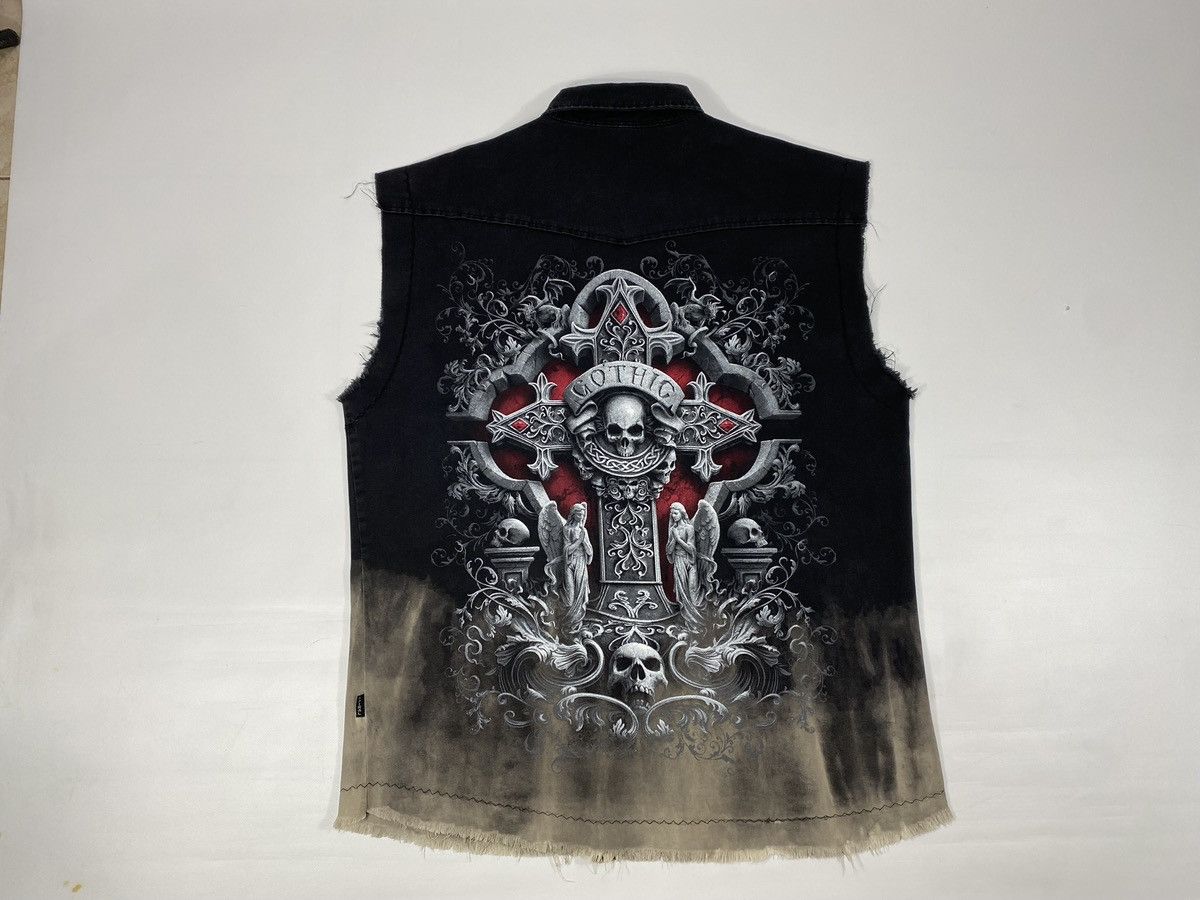 Other Vintage Y2K Gothic Crosses Skulls Angels Funeral Vest Shirt Size US XXL / EU 58 / 5 - 6 Thumbnail