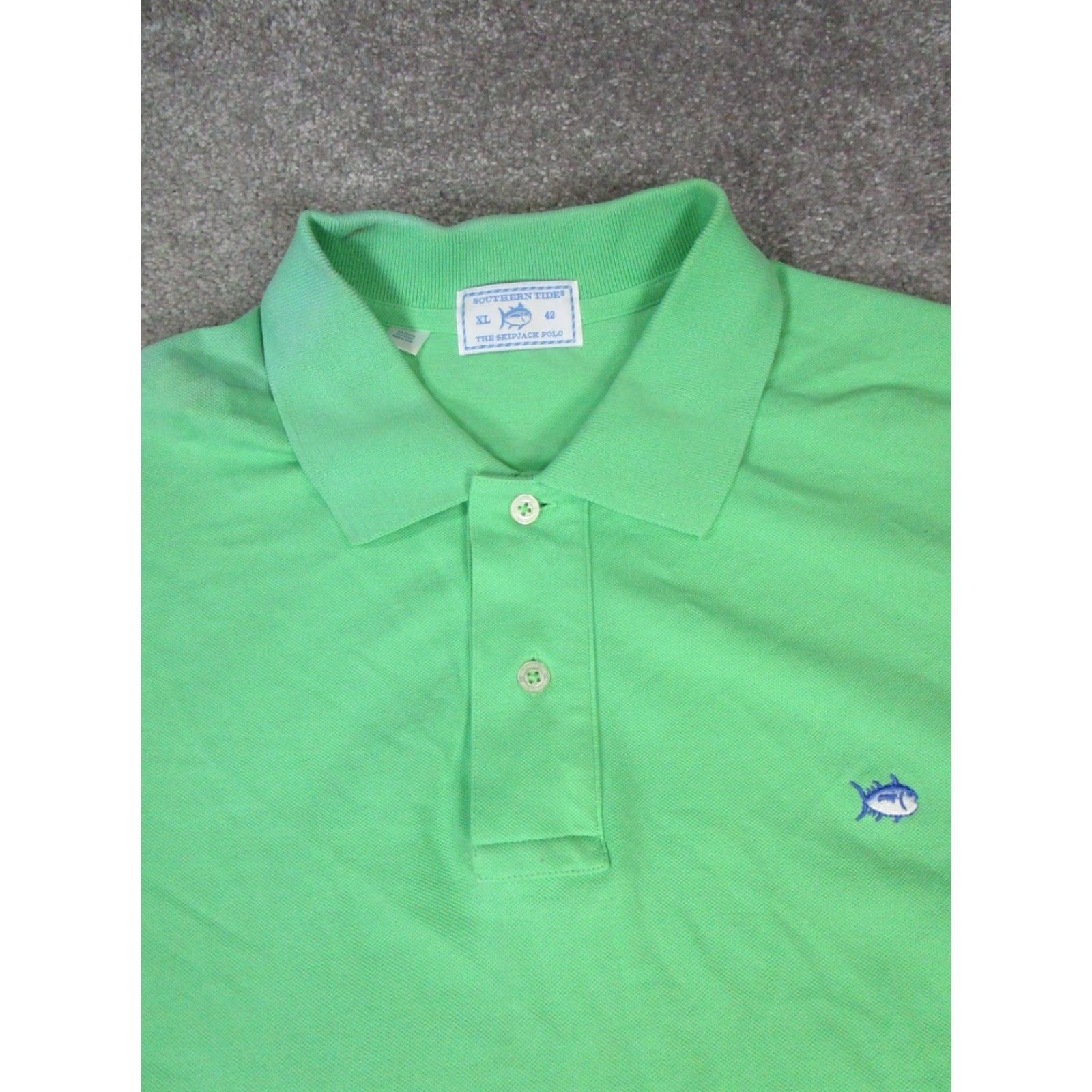 Southern Tide Southern Tide Polo Shirt Men XL Green Cotton Knit Fishing Golf Solid Polo Shirt Size US XL / EU 56 / 4 - 2 Thumbnail