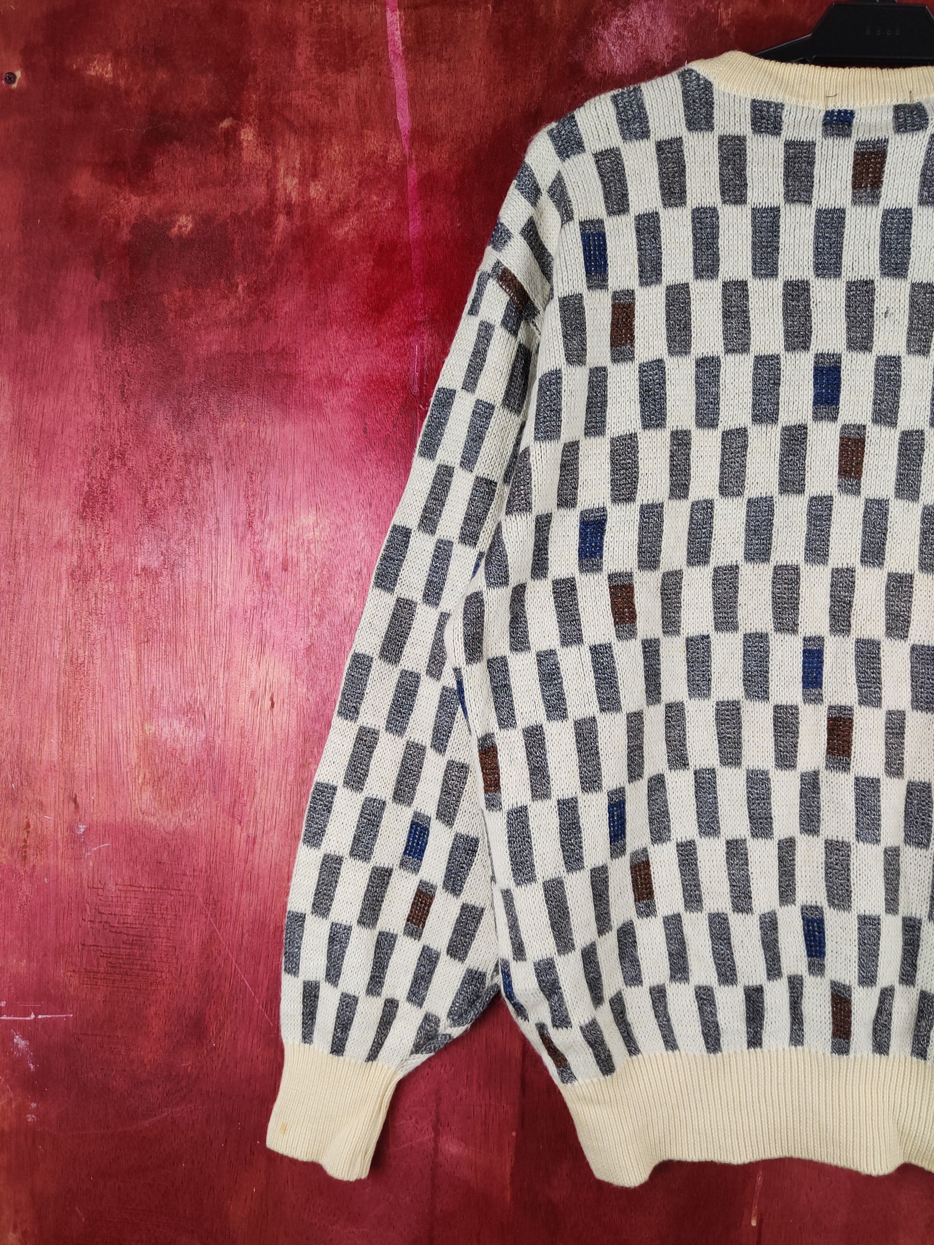 Lancel Lancel vintage checkered Cream Knitwear Sweatshirts #S2352 Size US L / EU 52-54 / 3 - 9 Thumbnail