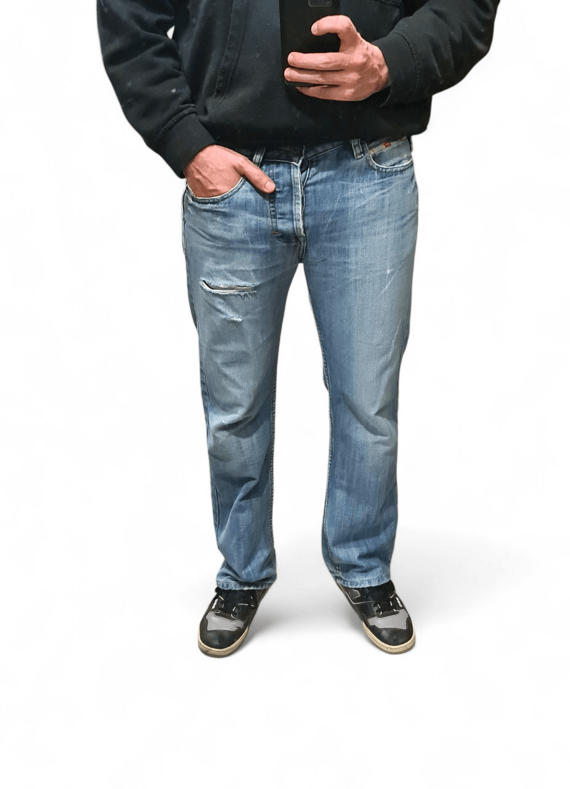 Diesel Vintage Diesel Blue Distressed Jeans Pants Size US 33 - 1 Thumbnail