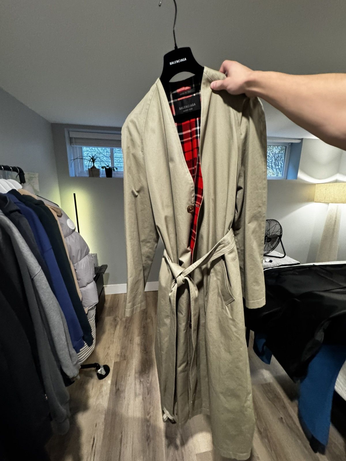 Balenciaga NWT Balenciaga FW20 Garde-Robe Plaid-Lined Trench Coat F38 Size S / US 4 / IT 40 - 3 Thumbnail