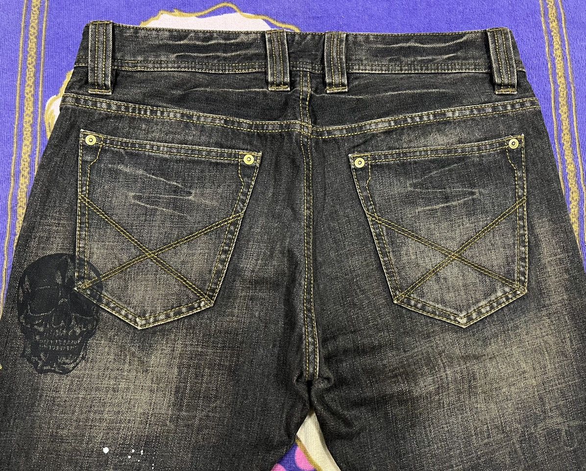 Japanese Brand Punk Skulls Design by RATTLE TRAP Distressed Denim Size US 34 / EU 50 - 4 Thumbnail