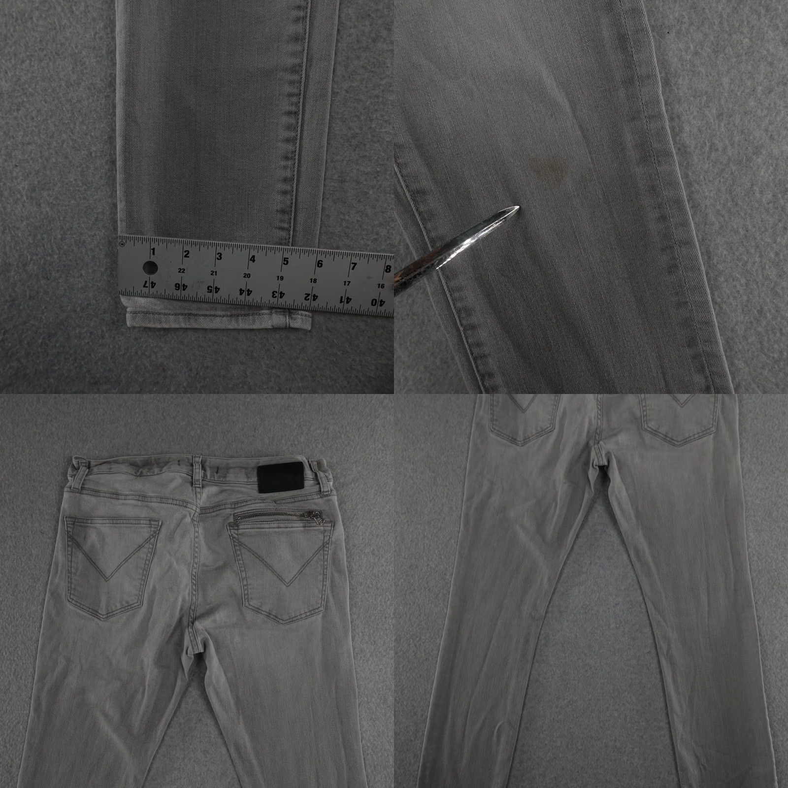 John Varvatos John Varvatos Jeans Mens Slim Light Gray 33X31 Button Fly 5-Pocket Denim Cotton Stretch 31in Inseam 90s? No, Vintage: No (adjusted) Size US 32 / EU 48 - 9 Thumbnail