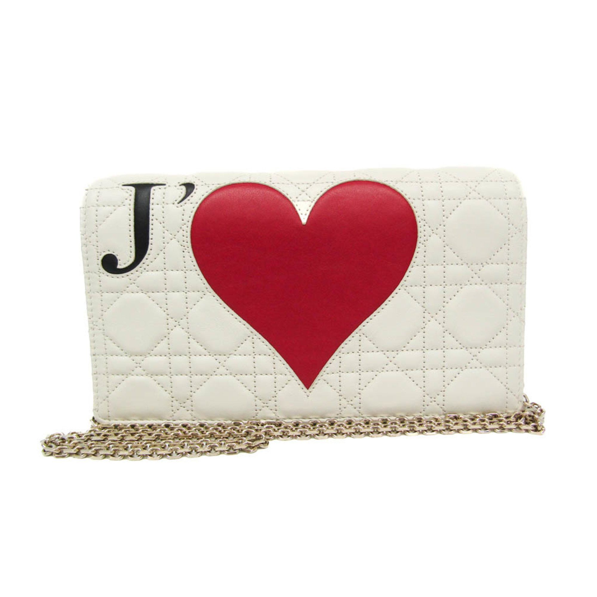 Dior Cannage/Lady White Leather Clutch Bag (Pre-Owned) Size ONE SIZE - 1 Thumbnail