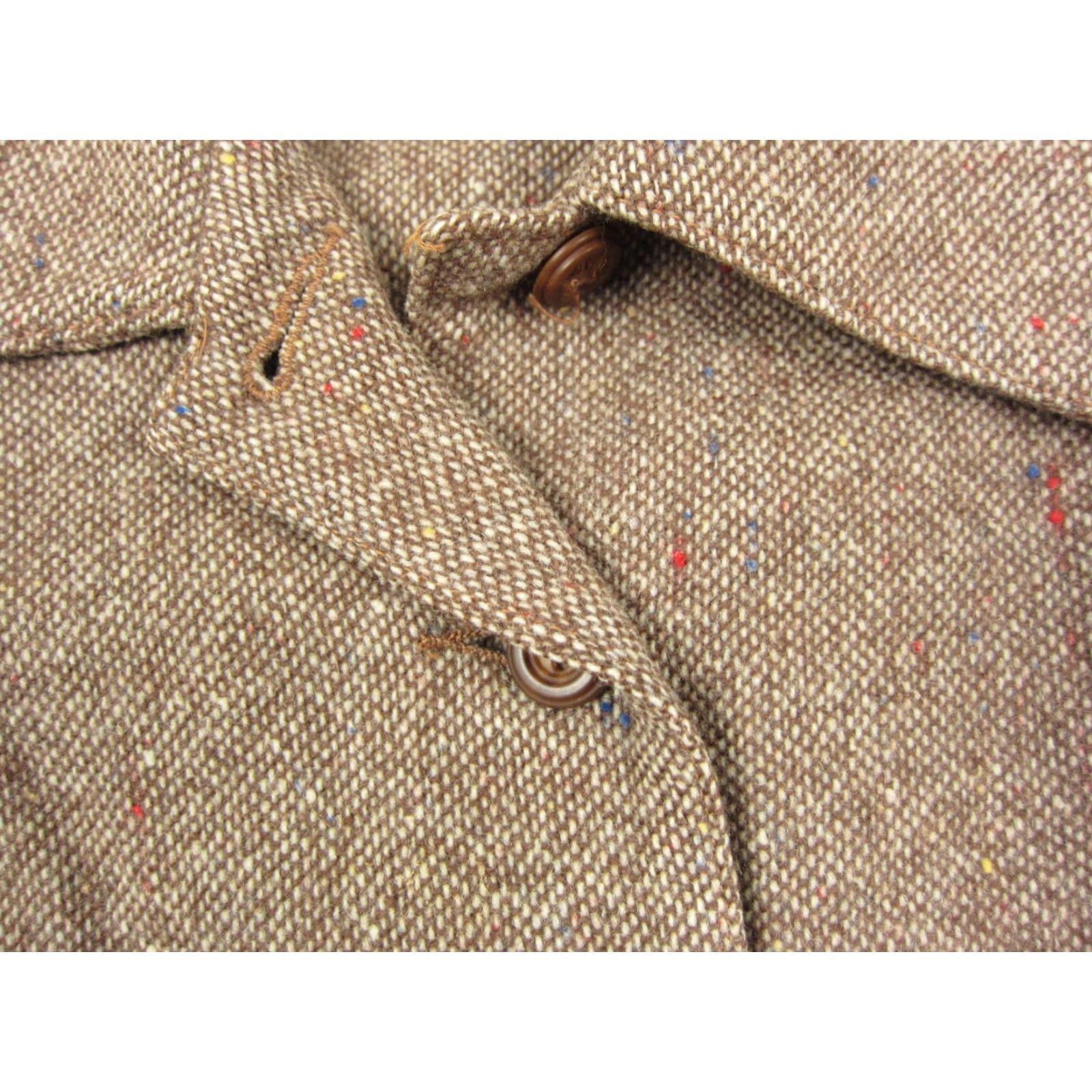 Vintage VINTAGE Fashioned by Lampl Tweed Jacket Womens Small Brown Blazer Coat 50s 60s 80s 90s Classic Size S / US 4 / IT 40 - 3 Thumbnail