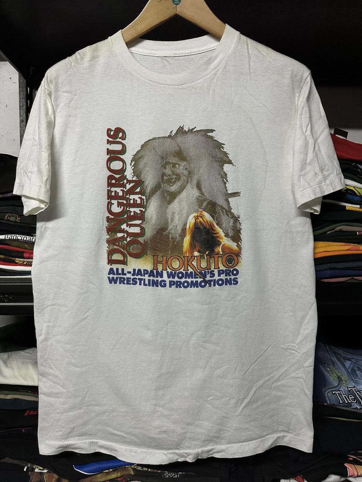 Vintage Vintage 80s 90s Hokuto Dangerous Queen Wrestling Tee Size US L / EU 52-54 / 3 - 1 Thumbnail